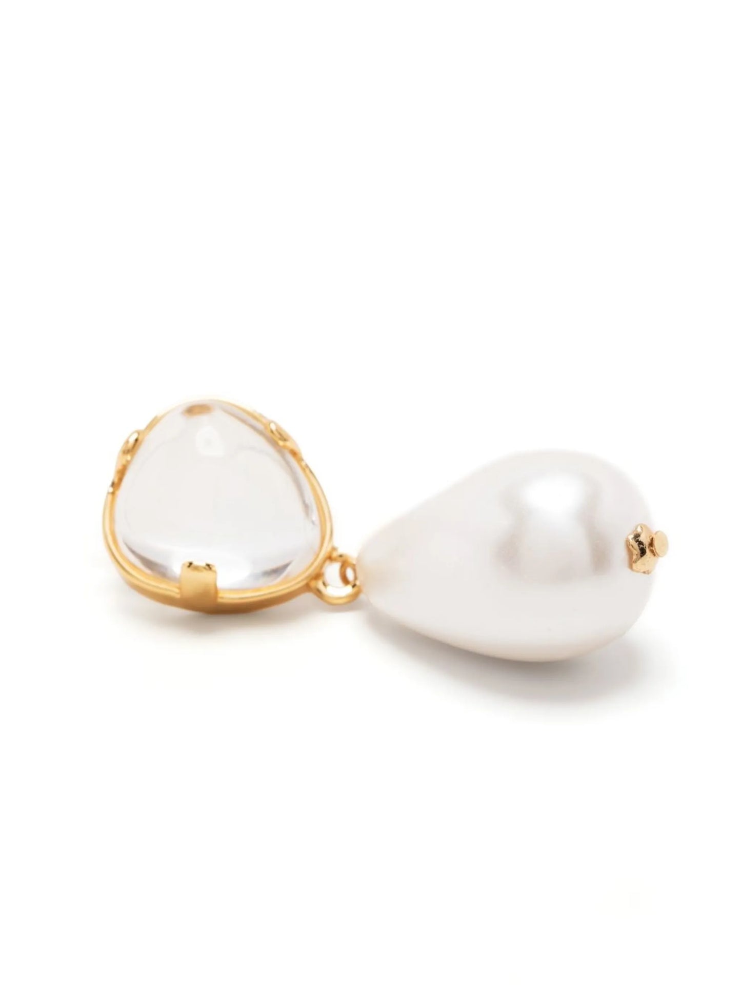 gold-plated faux pearl earrings