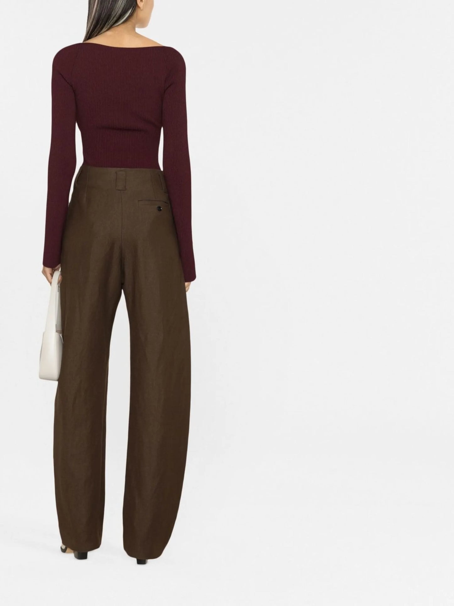 high-waisted wide-leg trousers