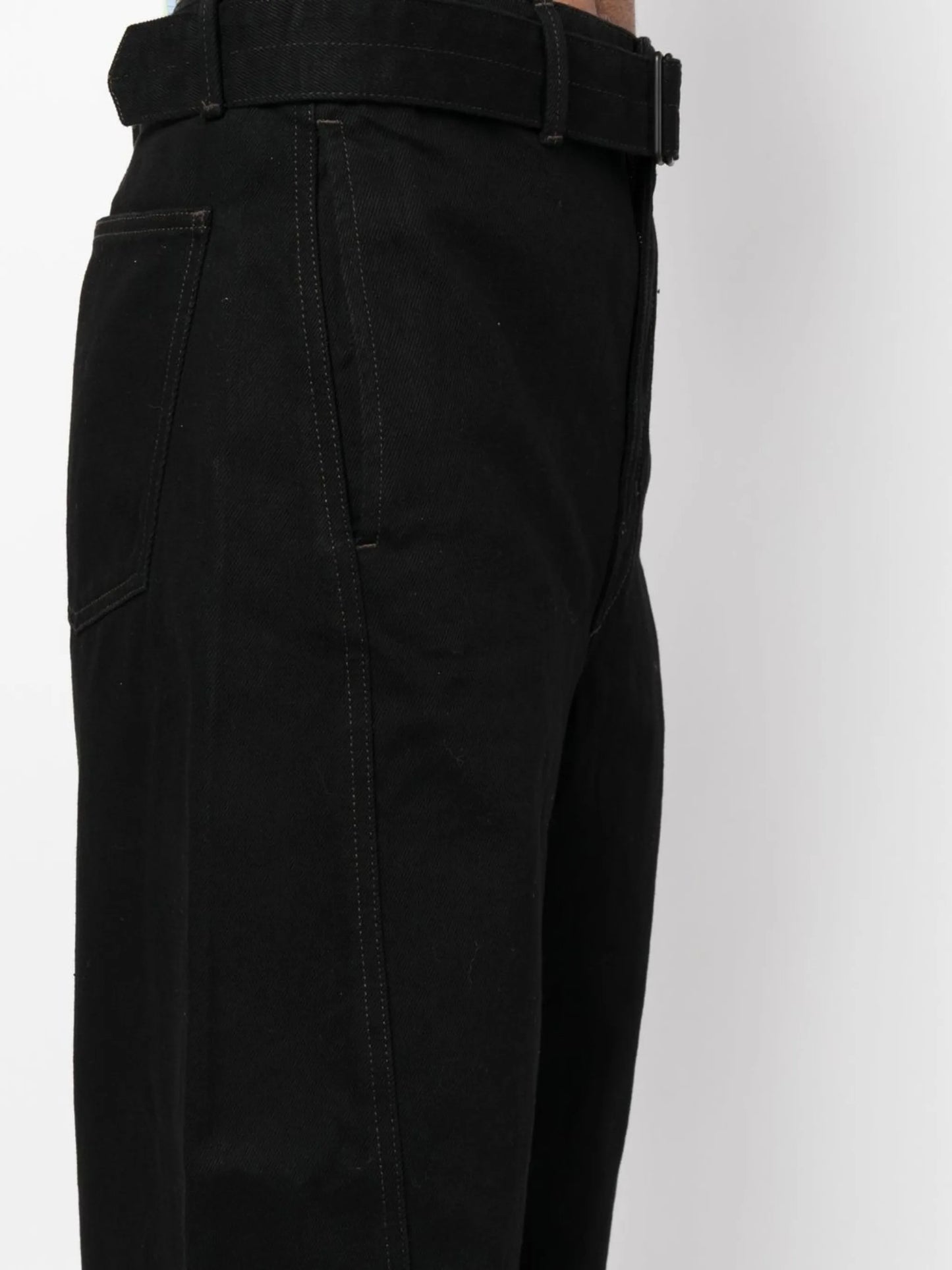 belted wide-leg trousers