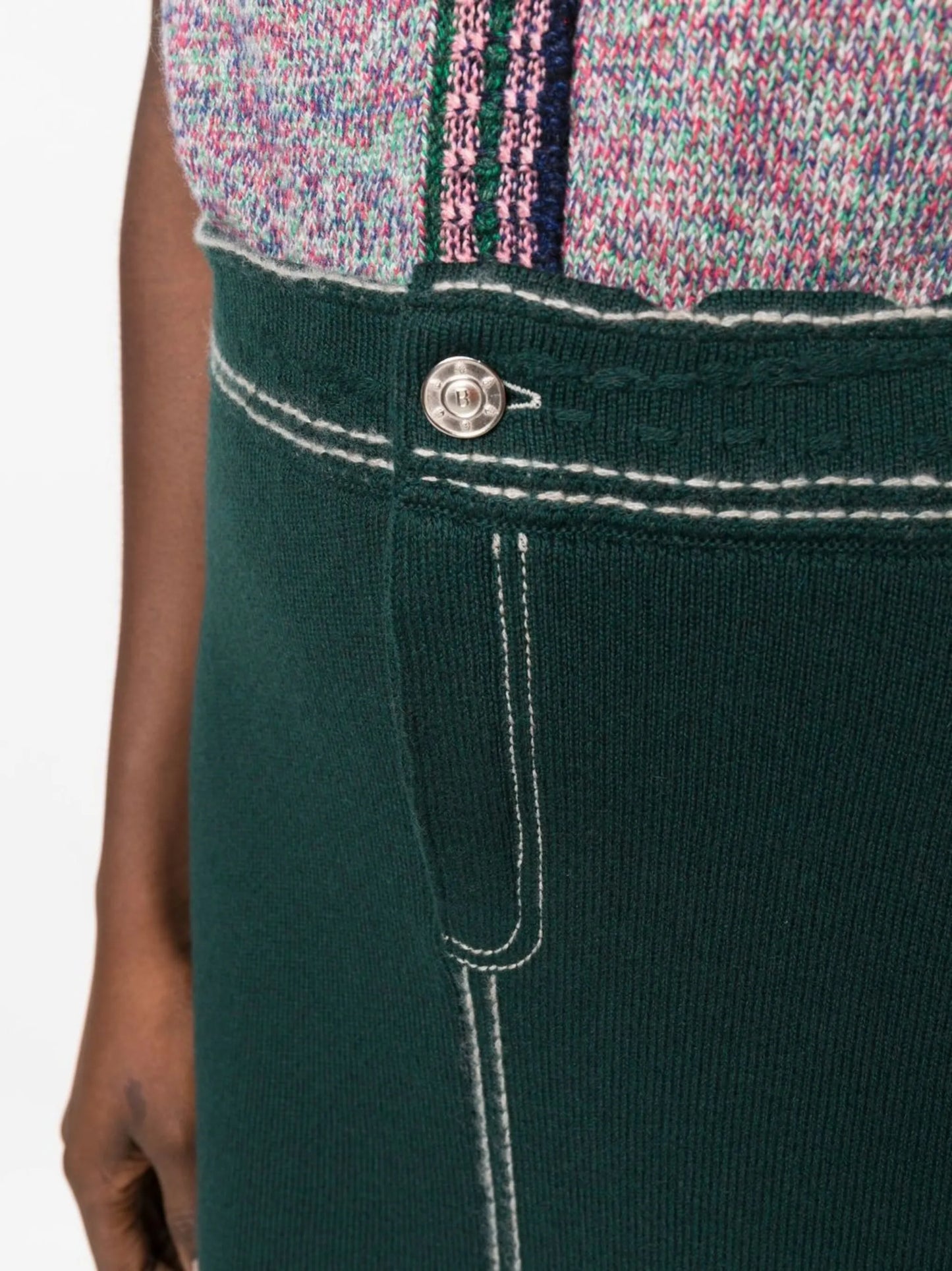 contrast-stitch mini skirt