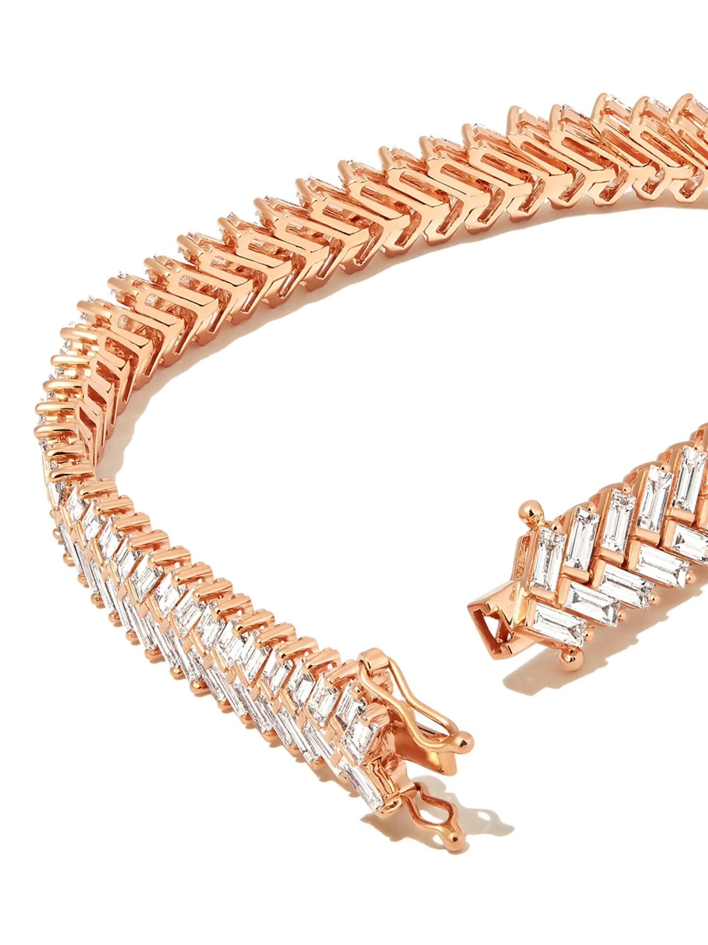 18kt rose gold Zipper diamond tennis bracelet