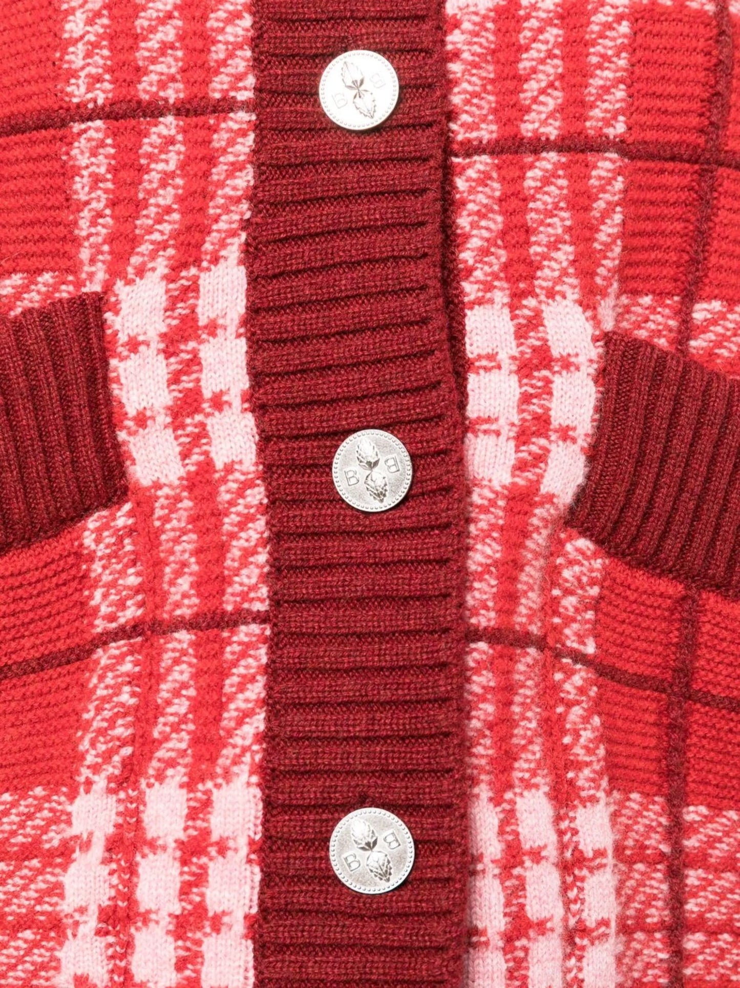 checked cashmere cardigan