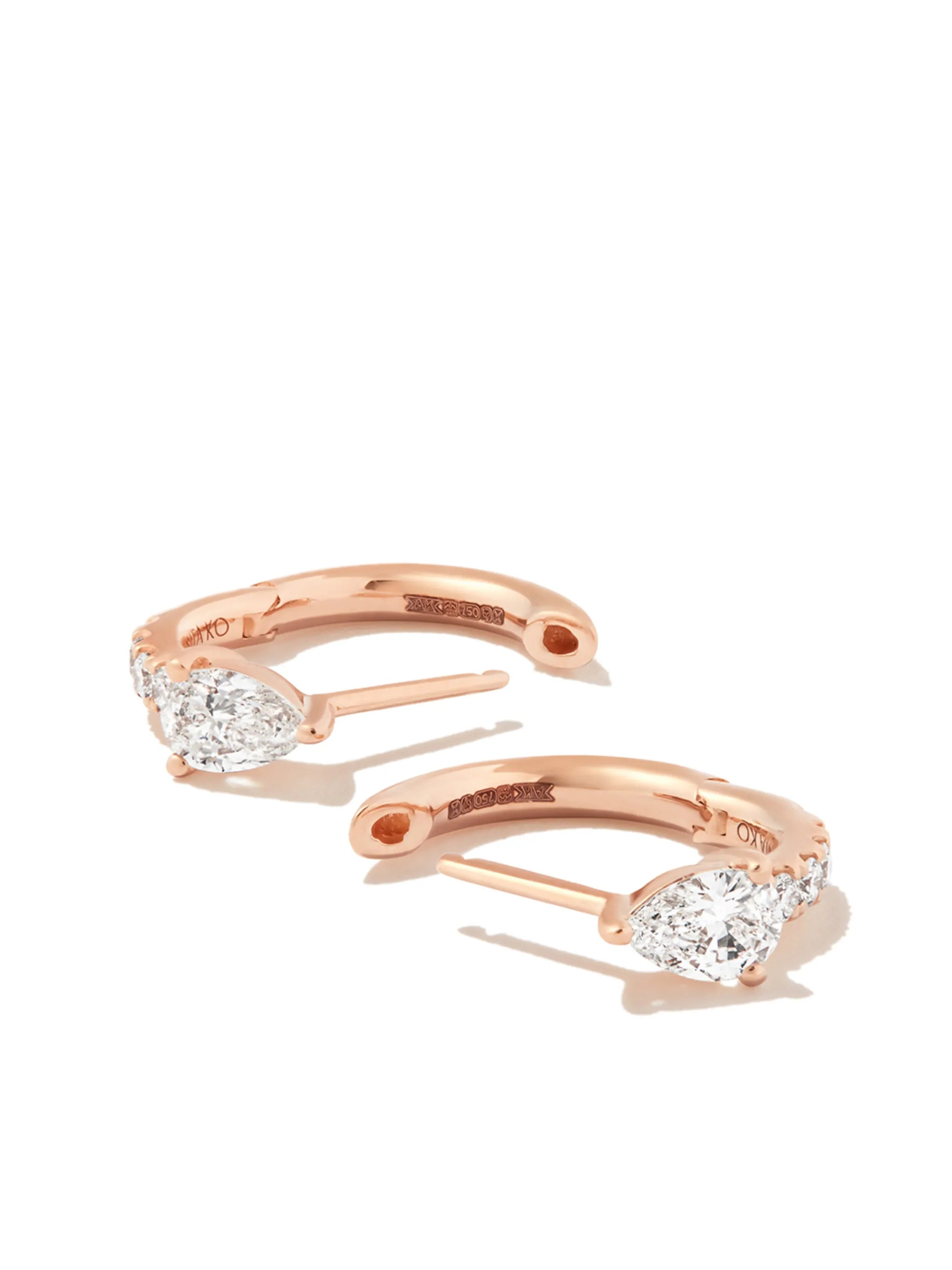 18kt rose gold Bobbi diamond hoop earrings