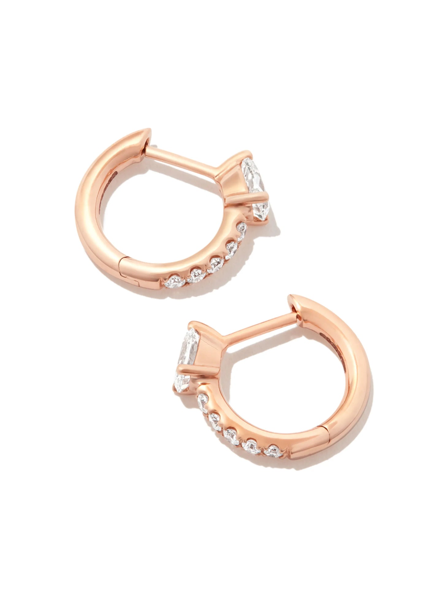 18kt rose gold Bobbi diamond hoop earrings