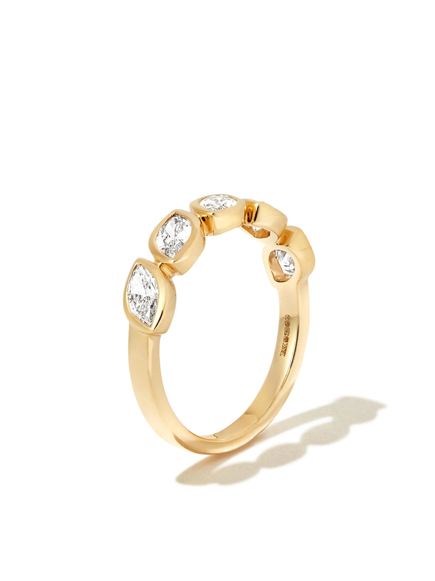 18kt yellow gold diamond demi-eternity ring