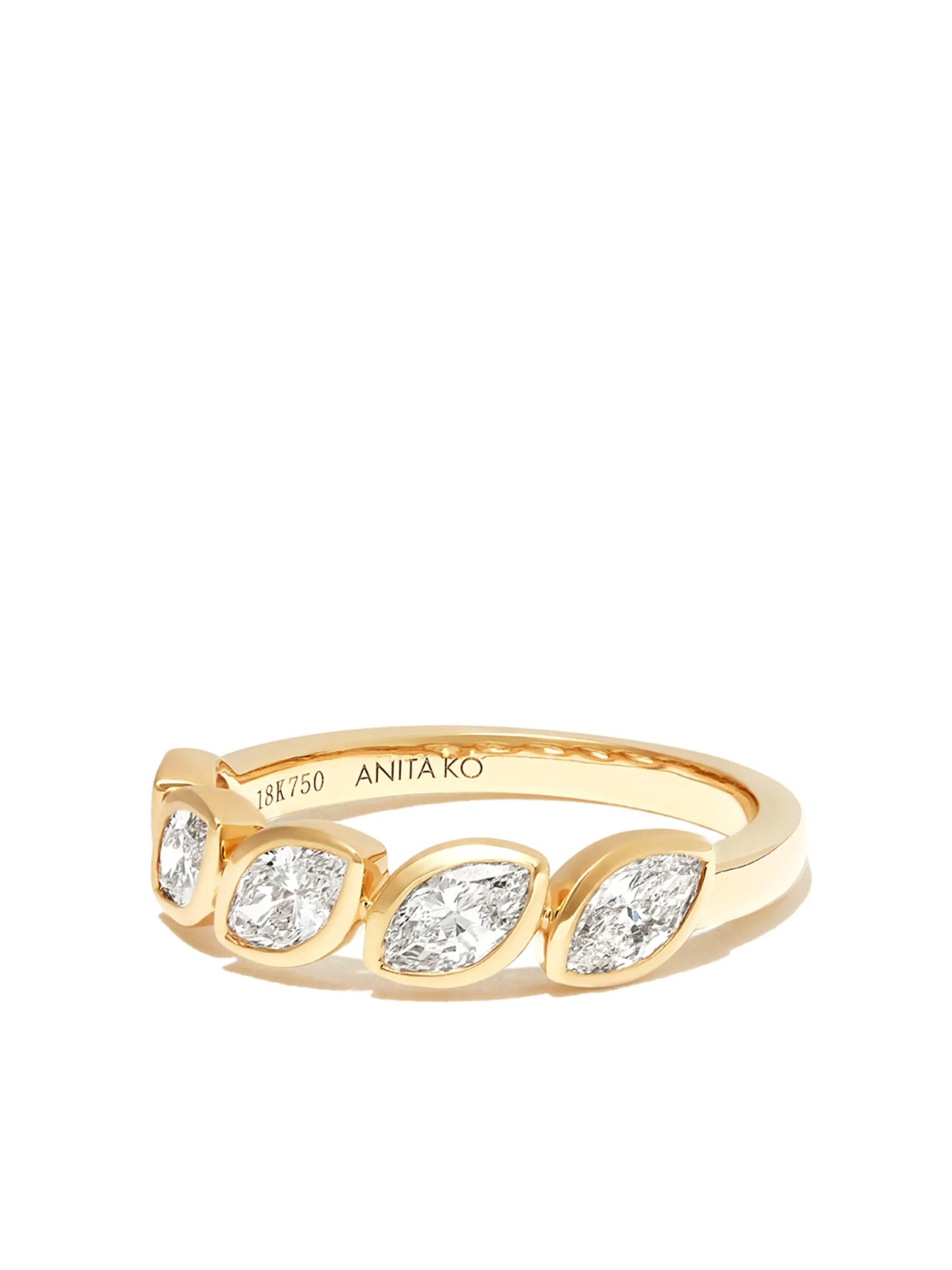 18kt yellow gold diamond demi-eternity ring