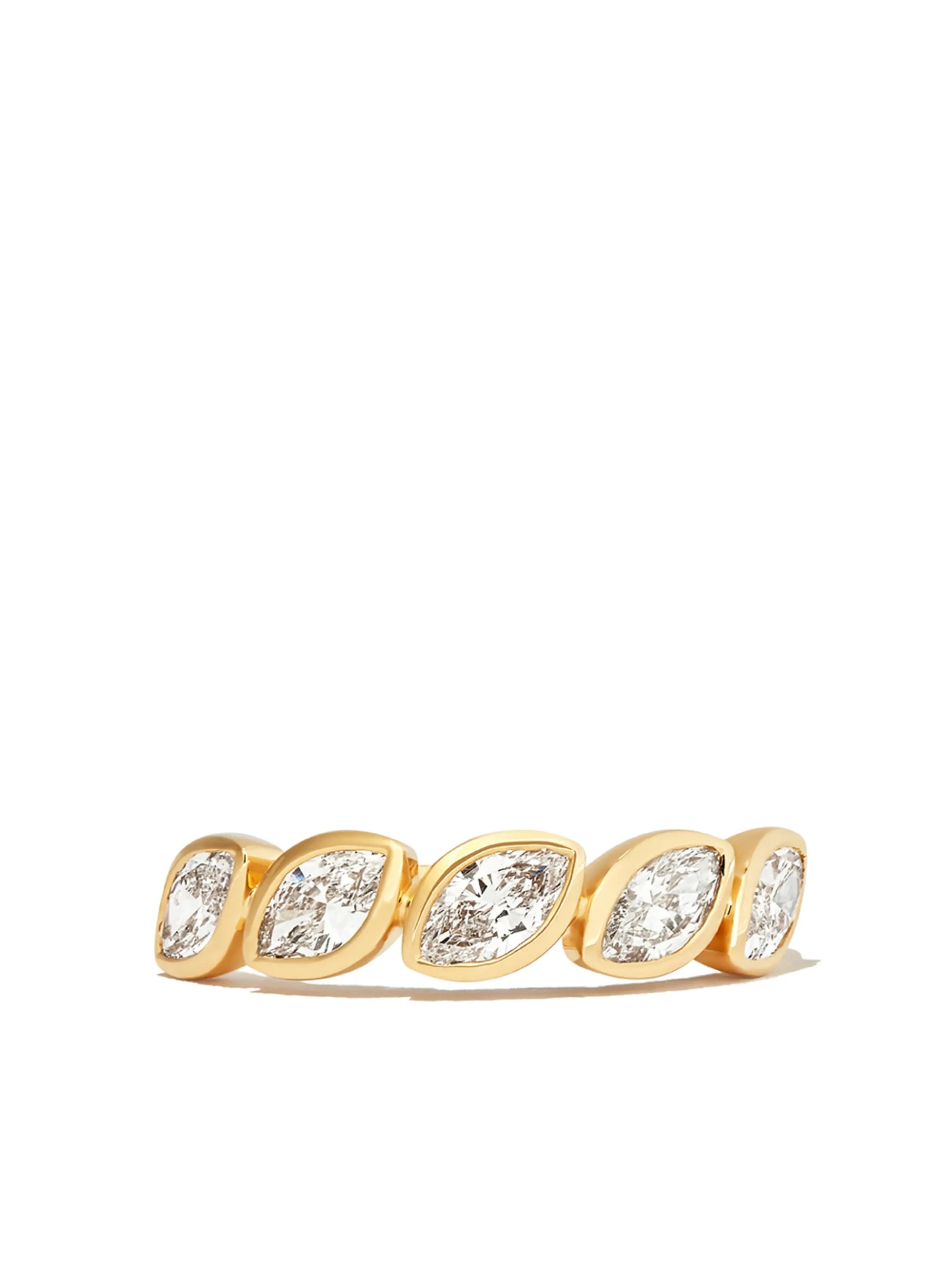 18kt yellow gold diamond demi-eternity ring