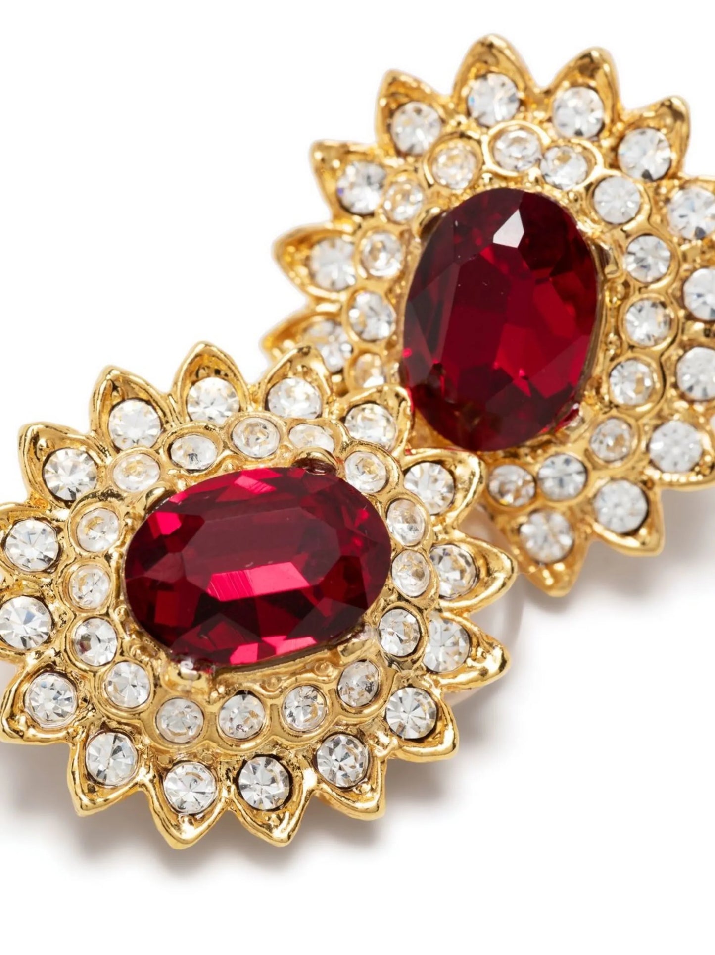 flower shaped clip earring