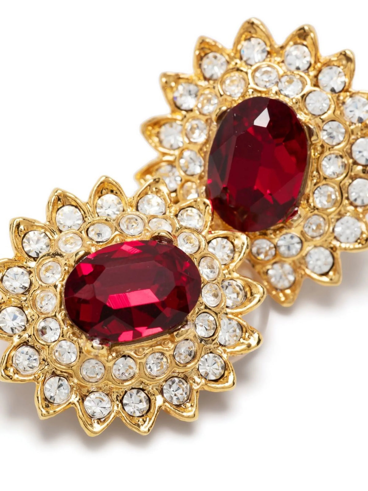 flower shaped clip earring