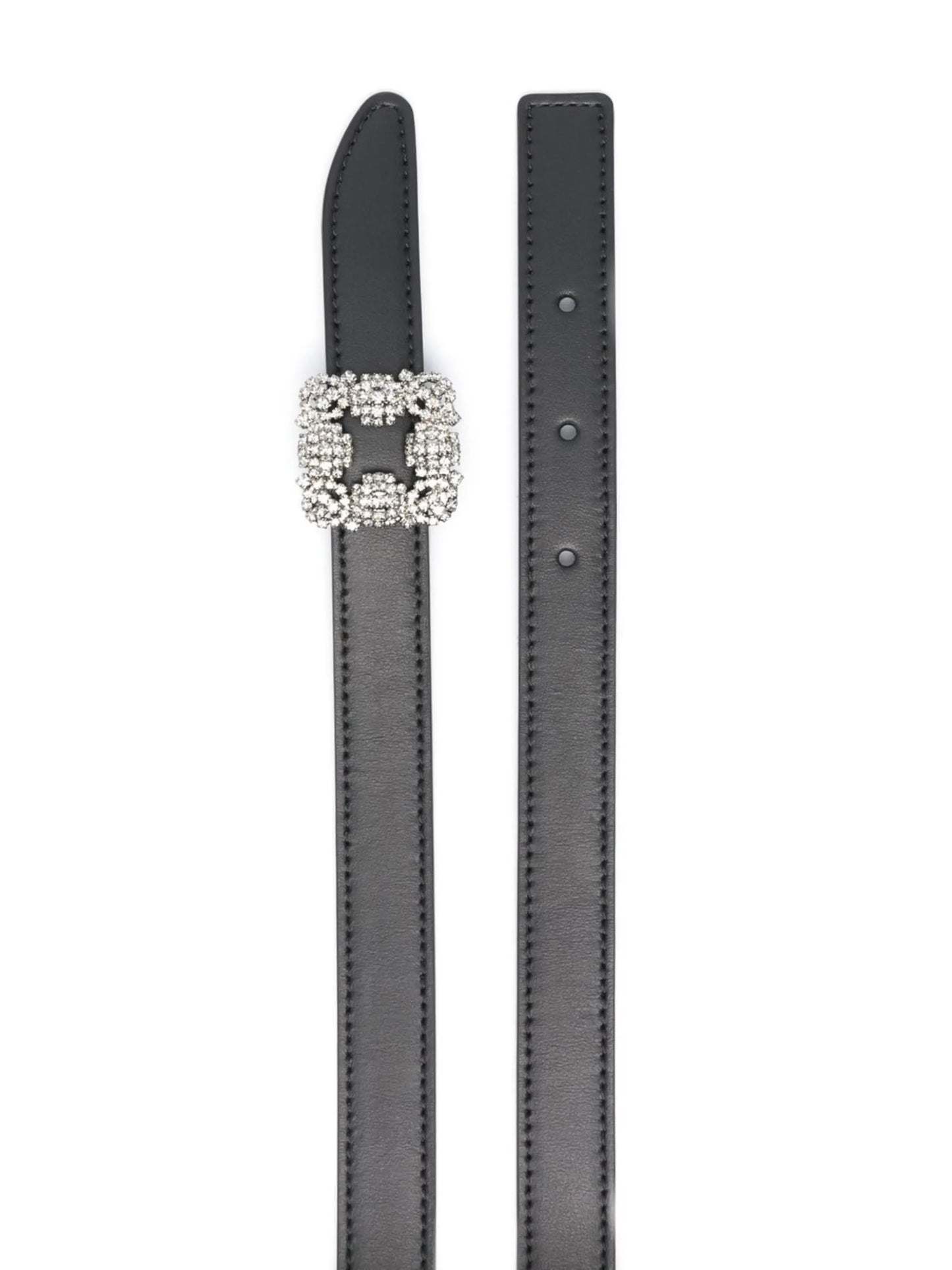 crystal-embellished leather belt