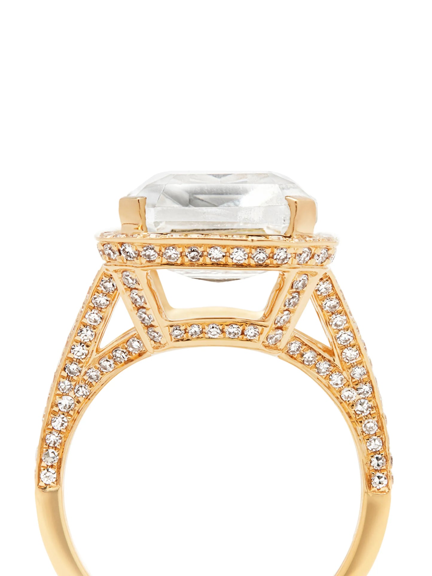 18kt yellow gold Portrait topaz and diamond ring