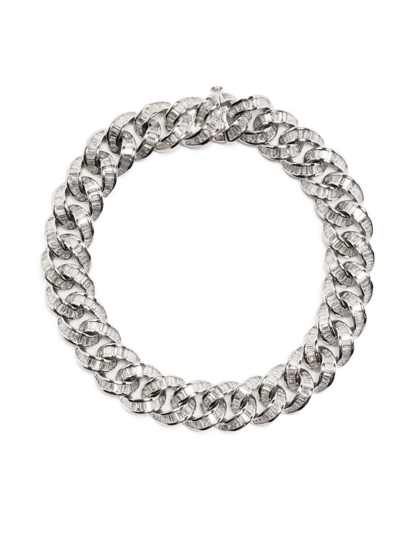 18kt white gold diamond chain-link bracelet