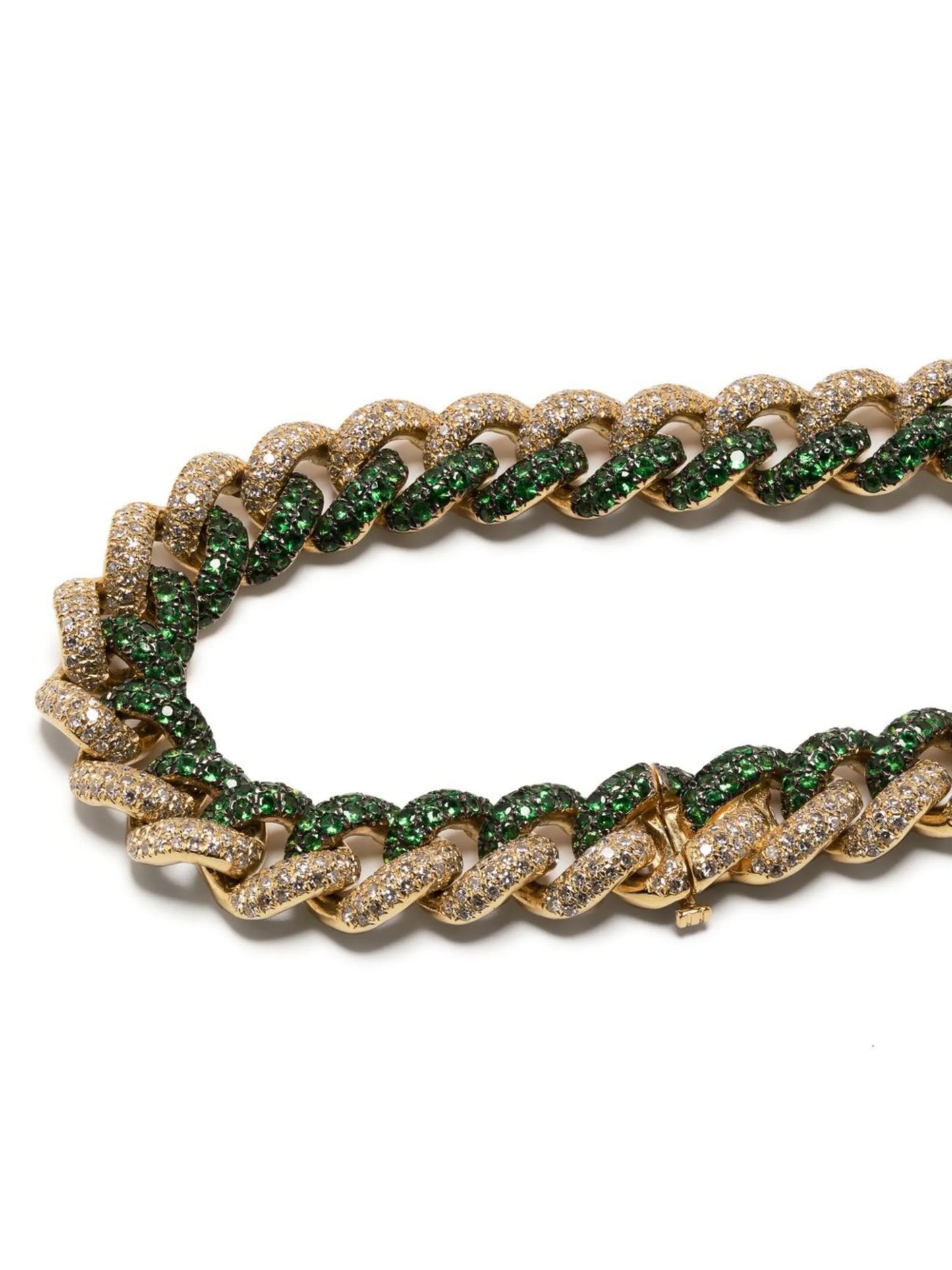 18kt yellow gold diamond chain-link bracelet