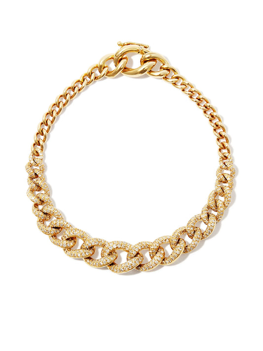 18kt yellow gold Diamond Gradual Pave Link bracelet