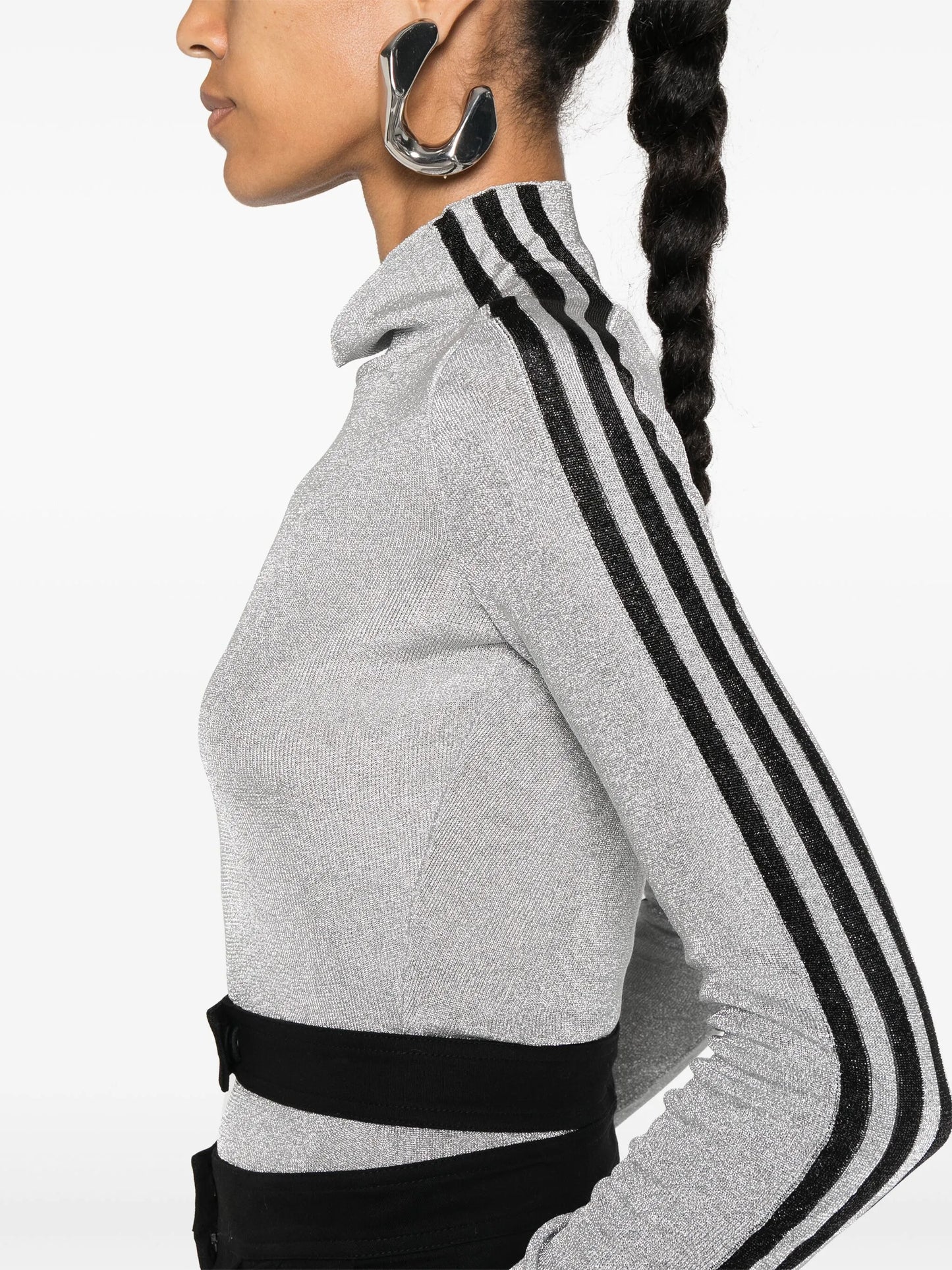 x Adidas mock-nec lurex T-shirt
