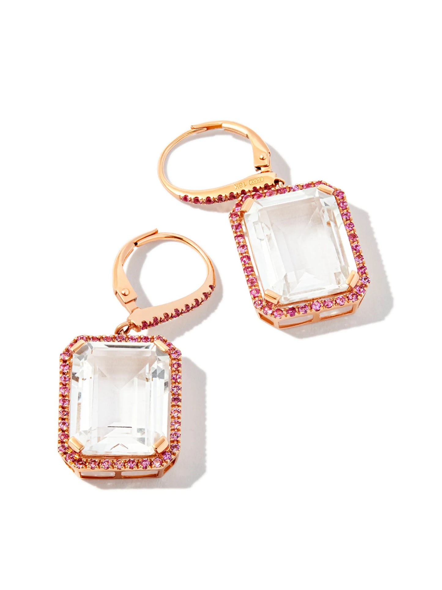 18kt yellow gold diamond and sapphire drop earrings