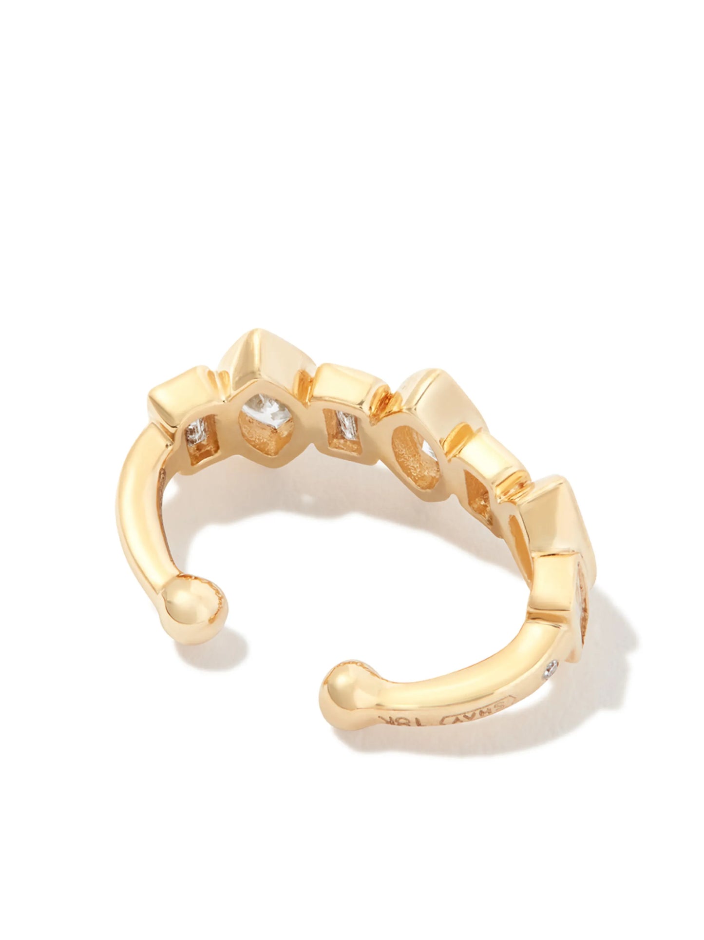 18K yellow gold bezel ear cuff