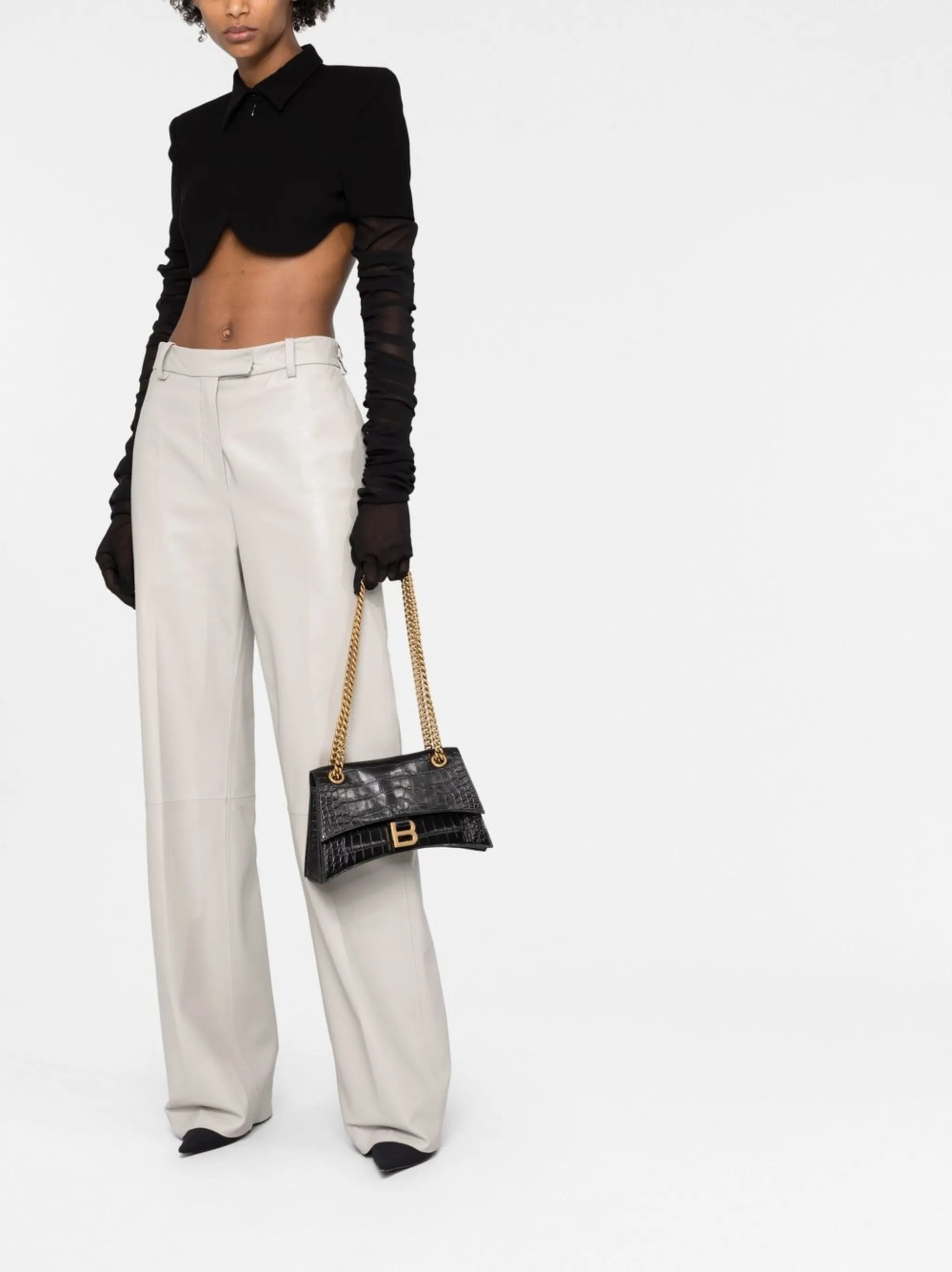 small Crush crocodile-embossed shoulder bag