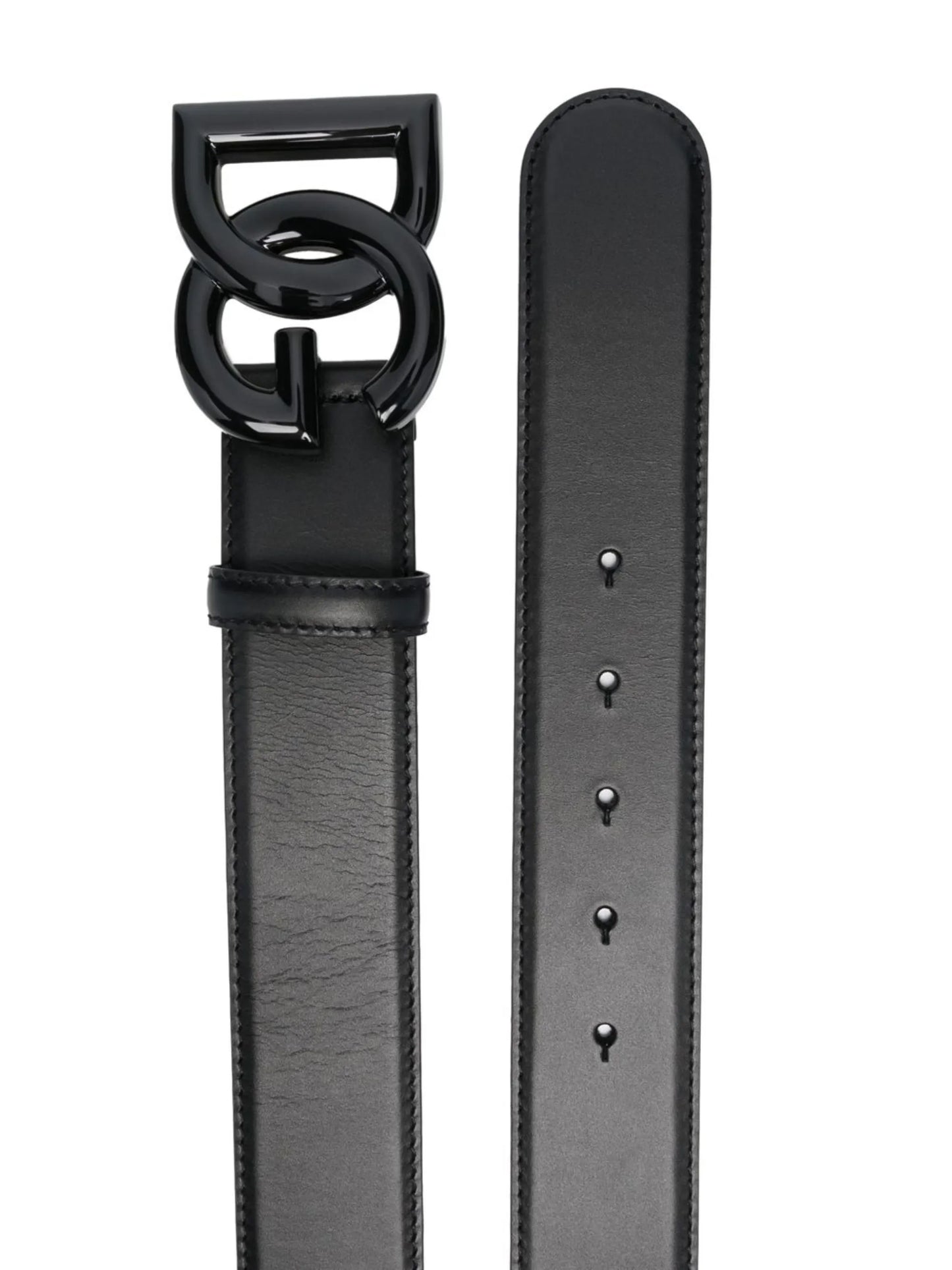logo-buckle leather belt