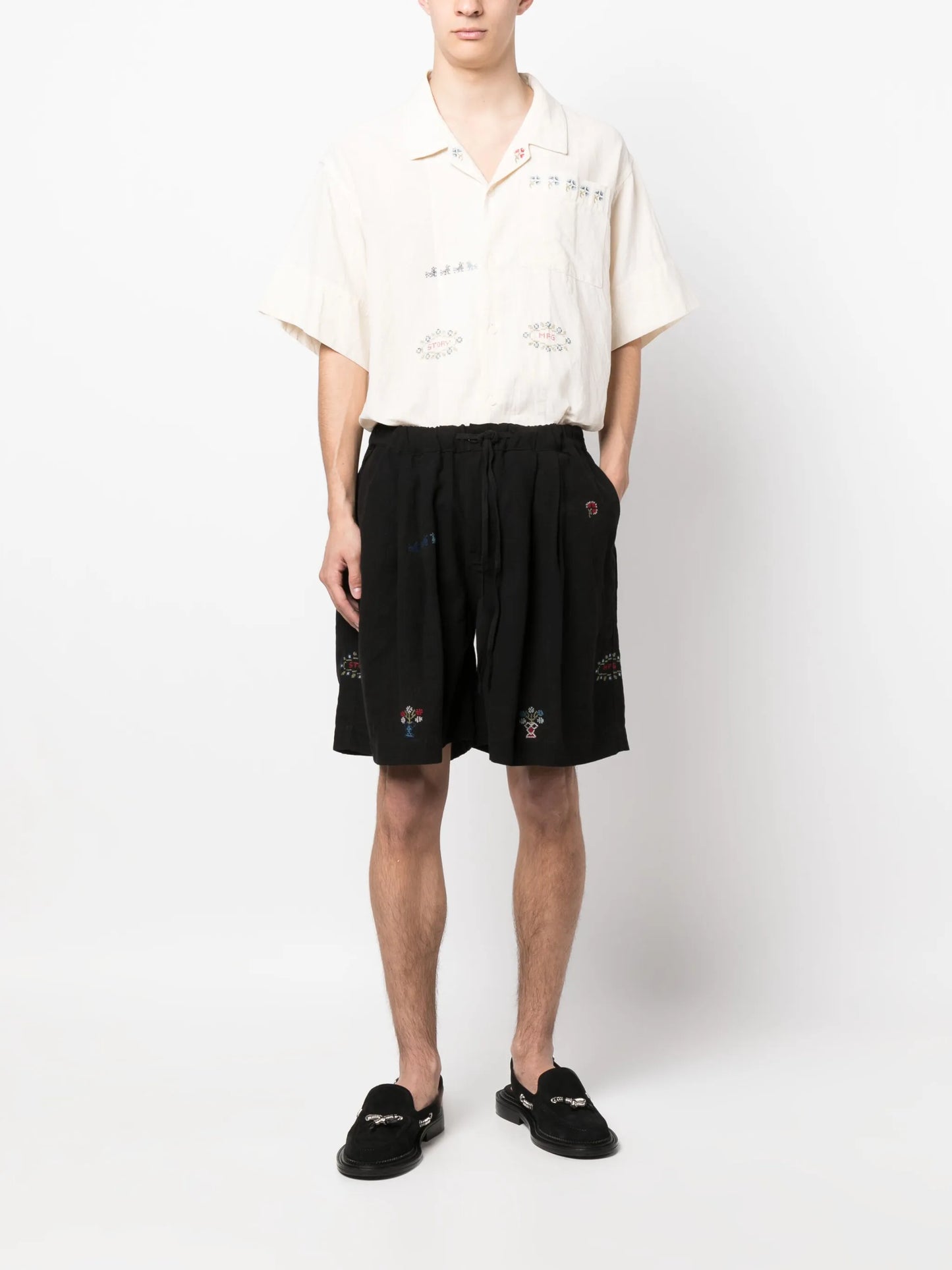 embroidered-detail Bermuda shorts