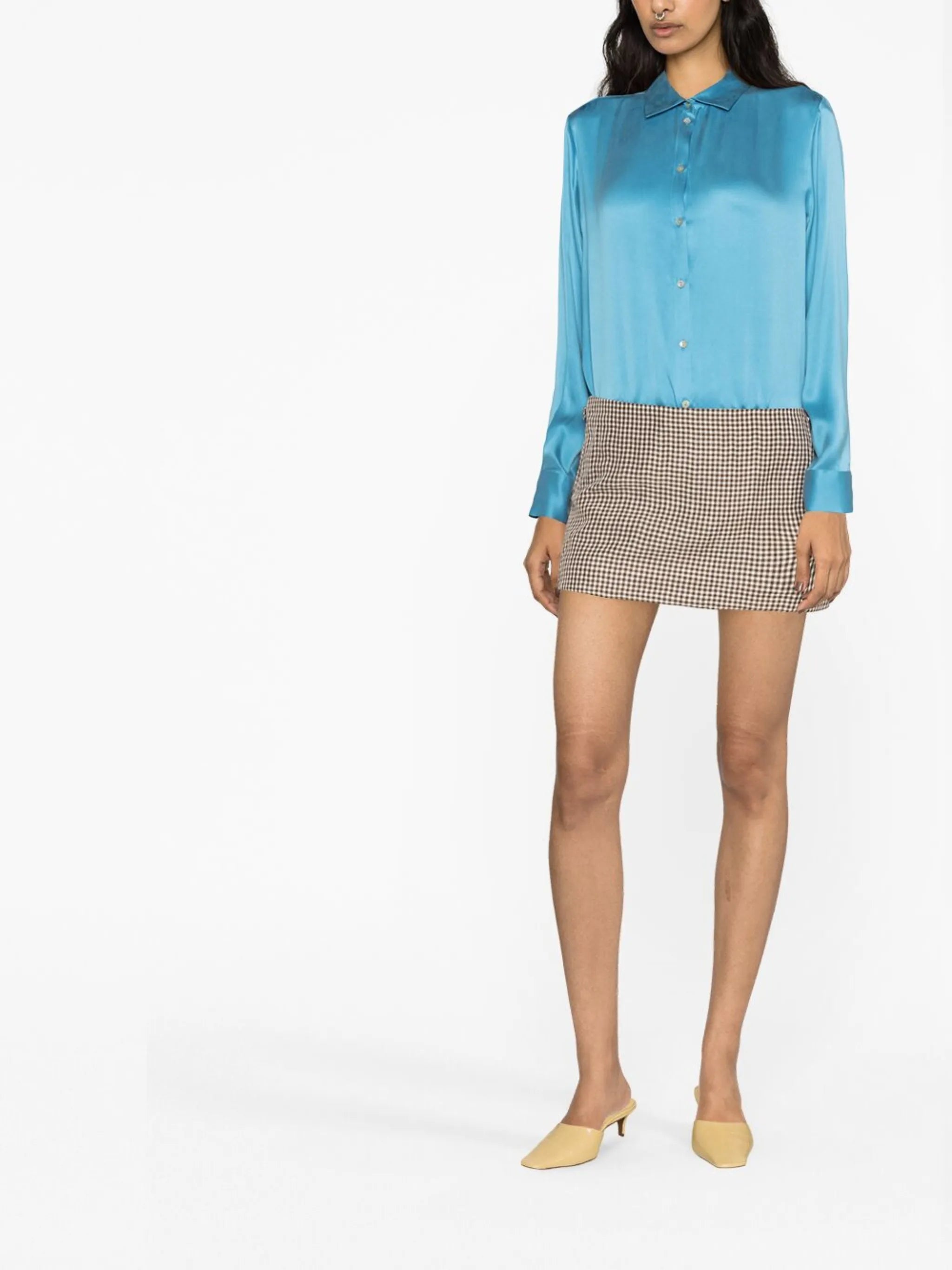 checked A-line miniskirt