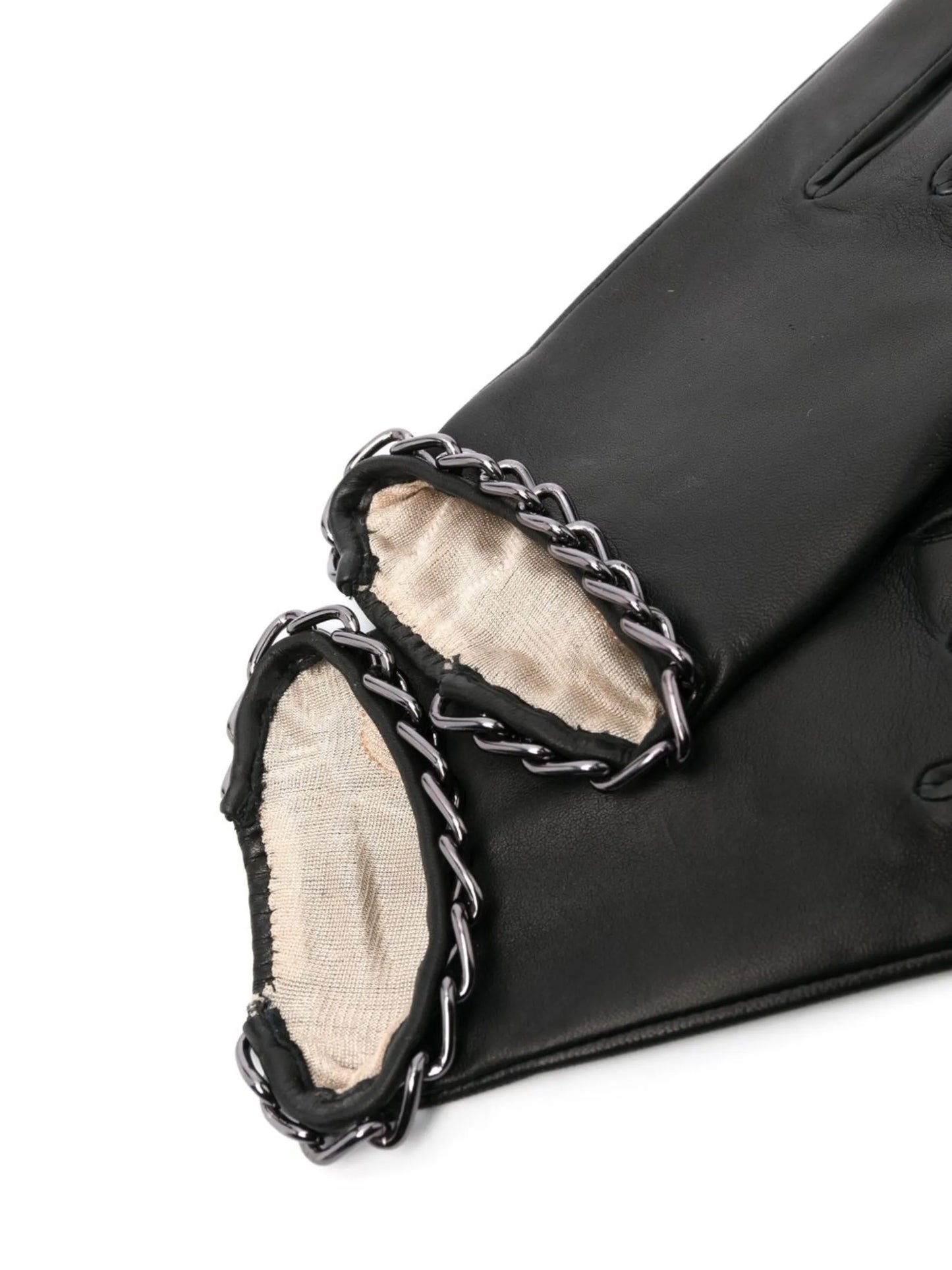 Sophia chain-link leather gloves