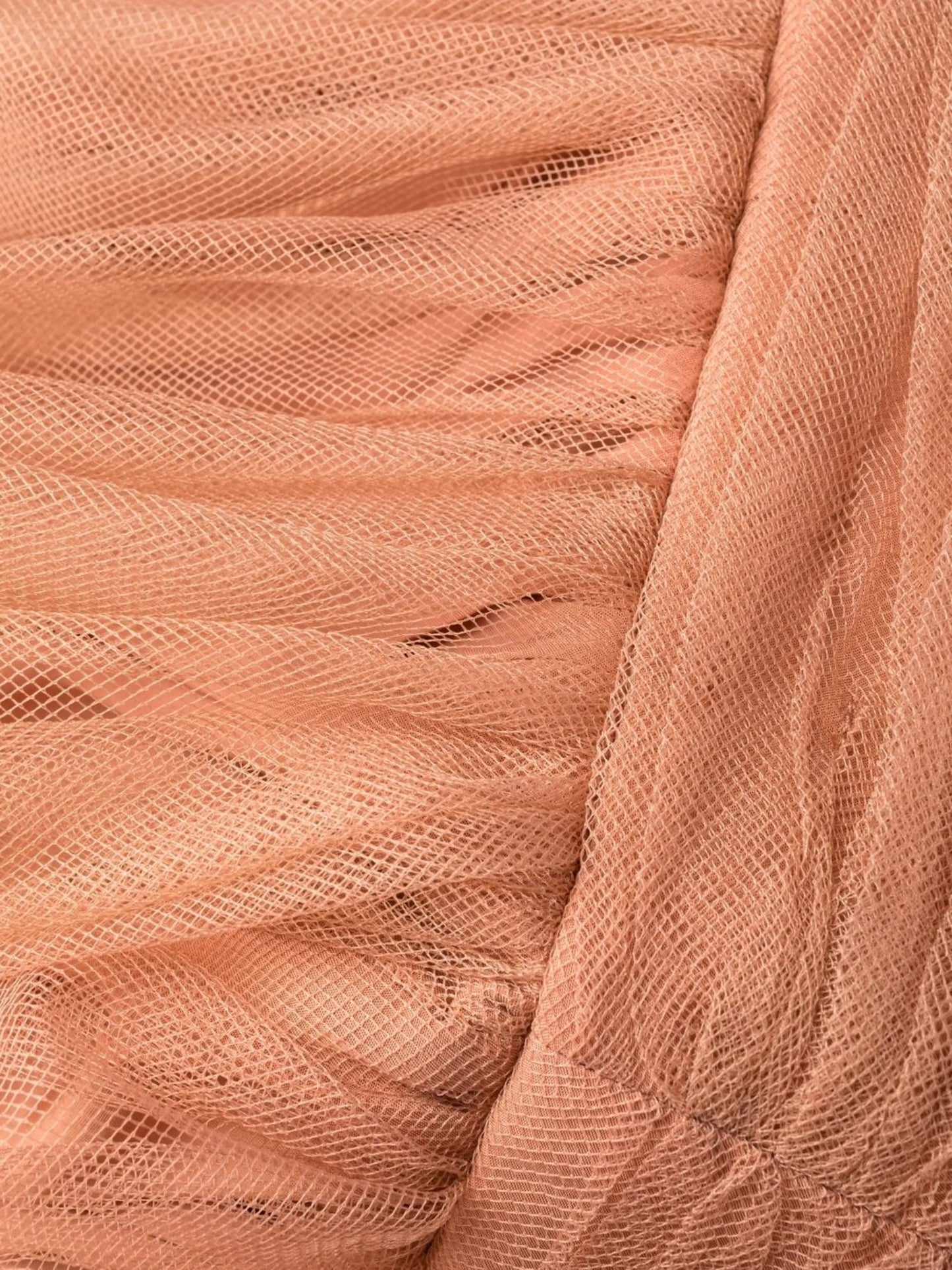 tulle-overlay midi dress