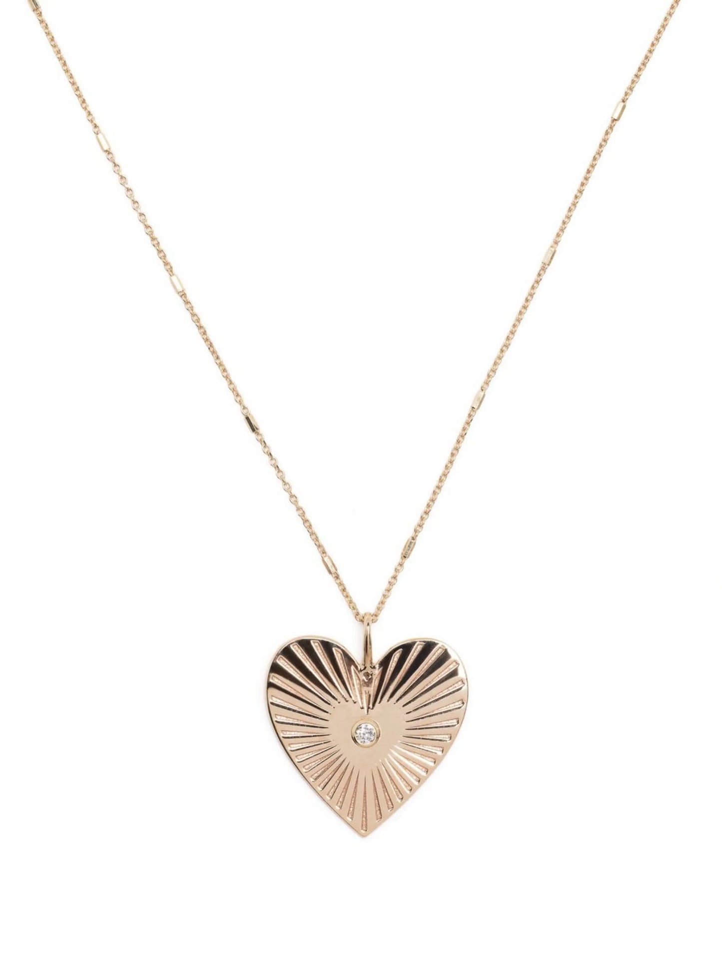 14kt yellow gold Radiant Heart diamond necklace