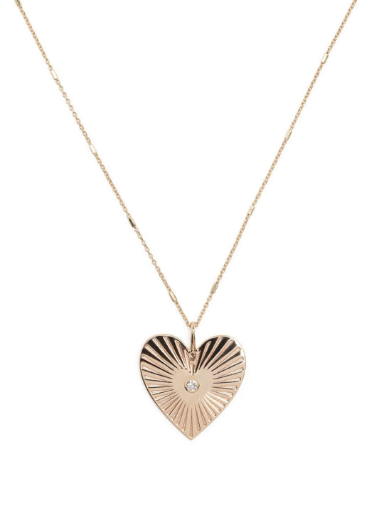 14kt yellow gold  Radiant Heart diamond necklace