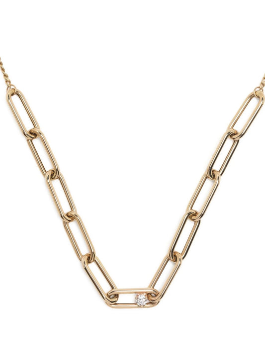 14kt yellow gold mix-chain diamond necklace