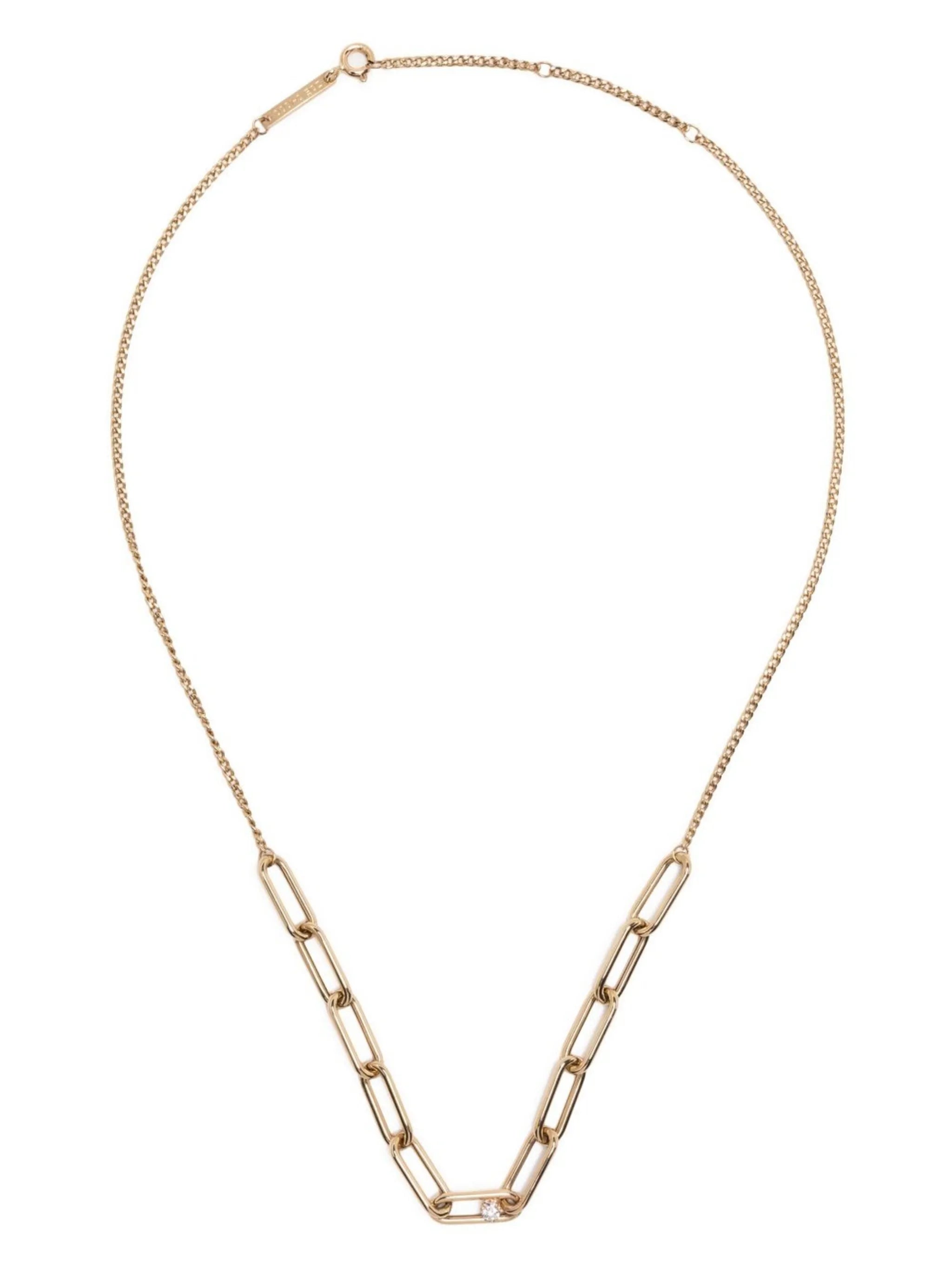 14kt yellow gold mix-chain diamond necklace