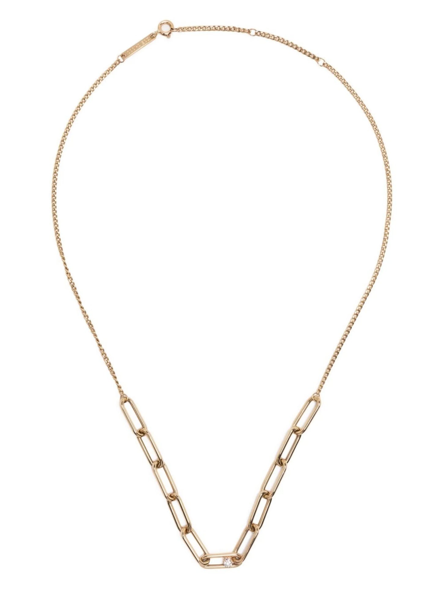 14kt yellow gold mix-chain diamond necklace