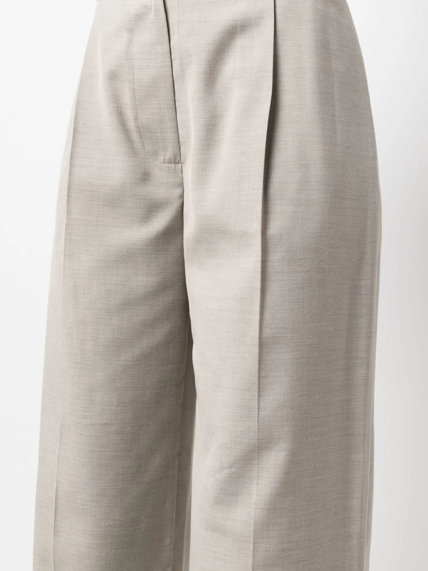 high-waisted pleated trousers