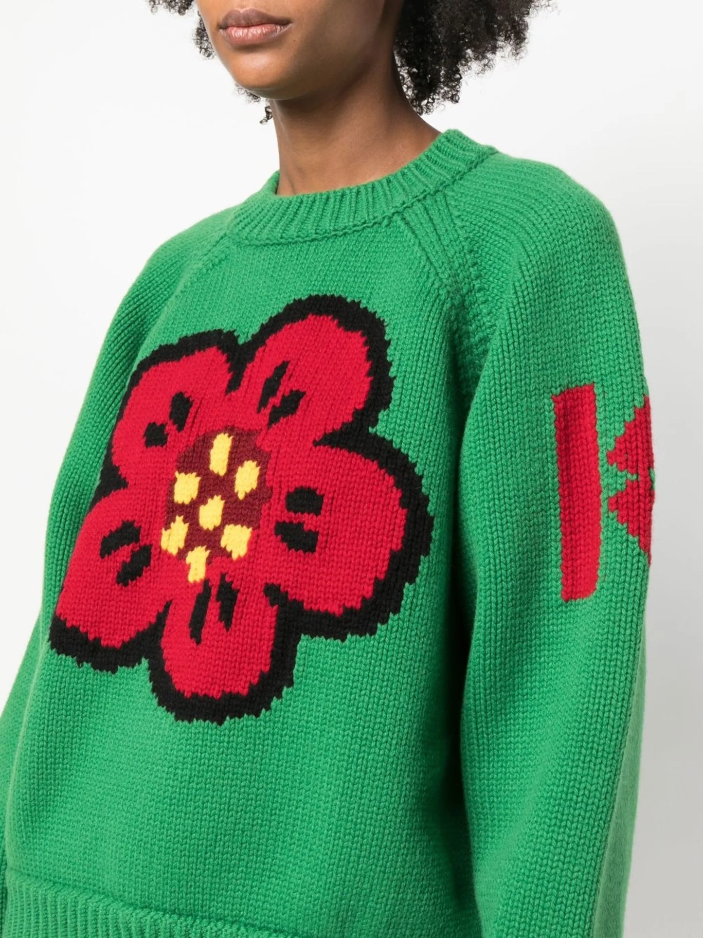 Boke Flower motif embroidered sweater