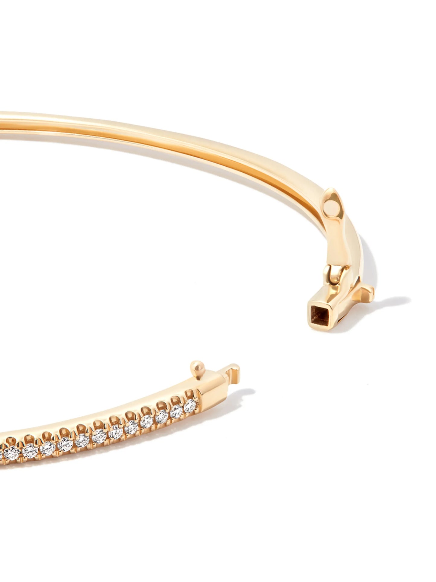 14kt yellow gold diamond and pearl bangle