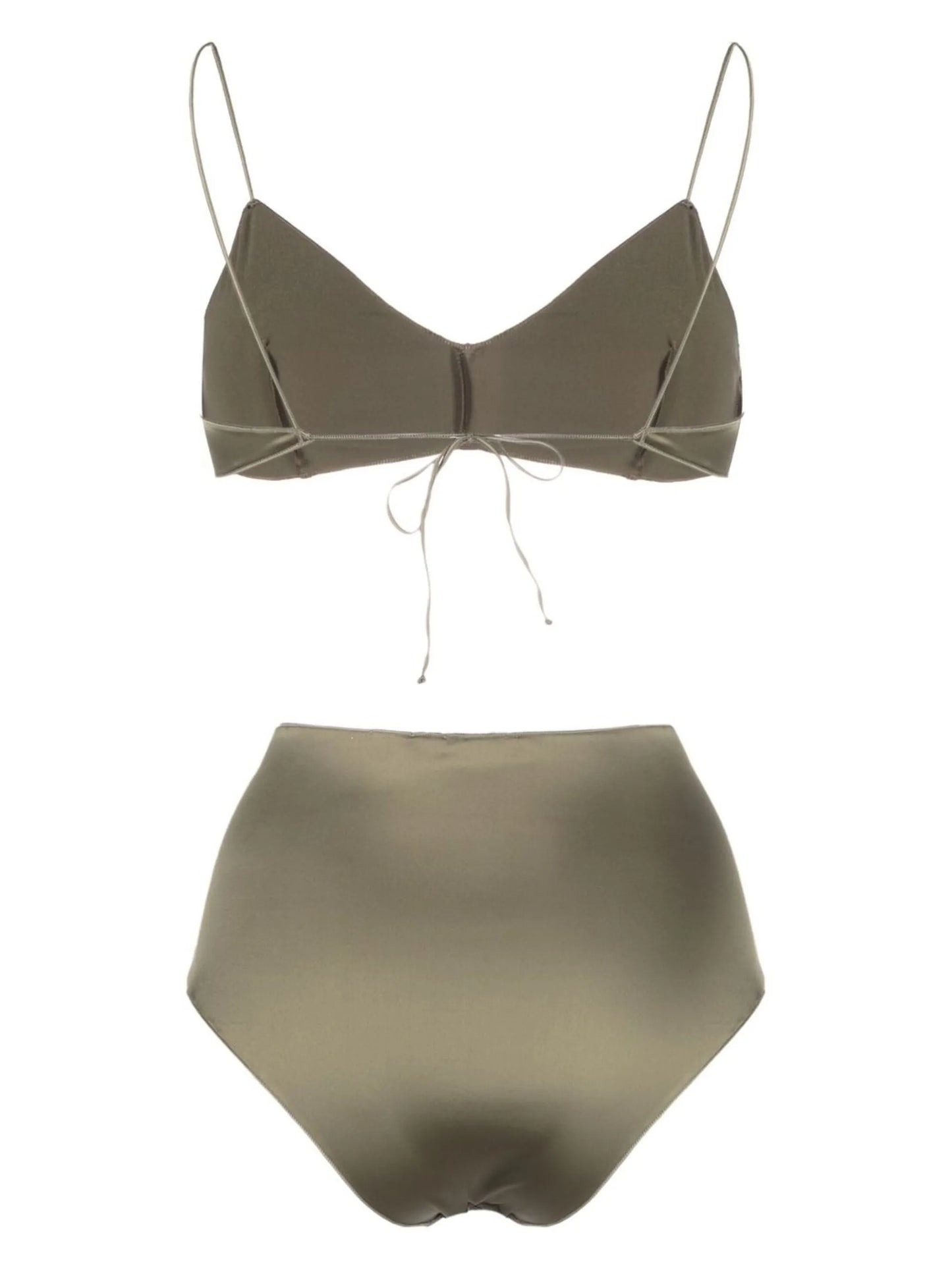 satin-finish two-piece bikini set