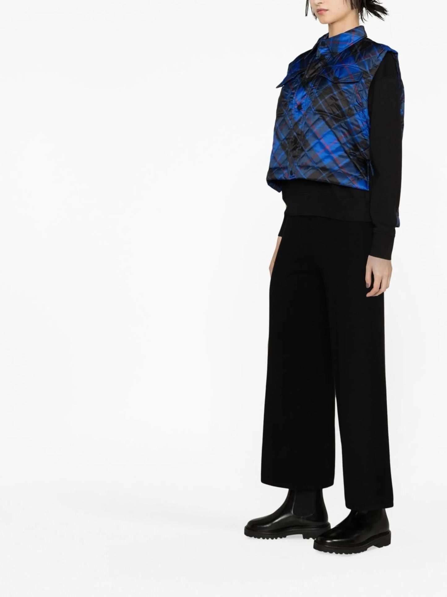 quilted plaid gilet