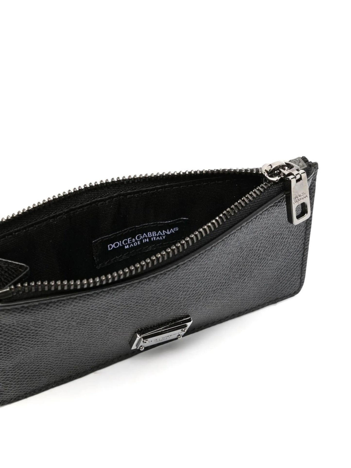 logo-tag leather card holder