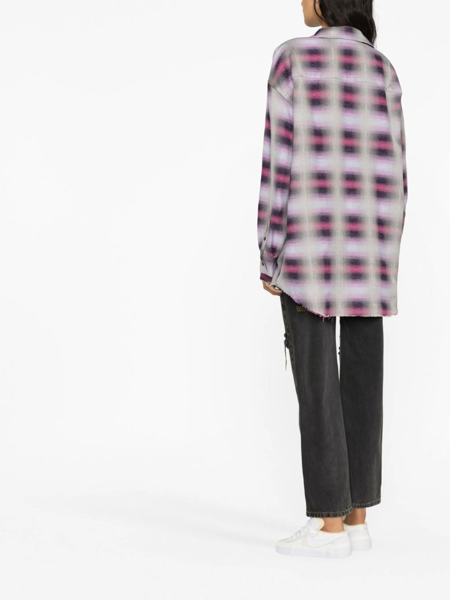 checked long-sleeved shirt