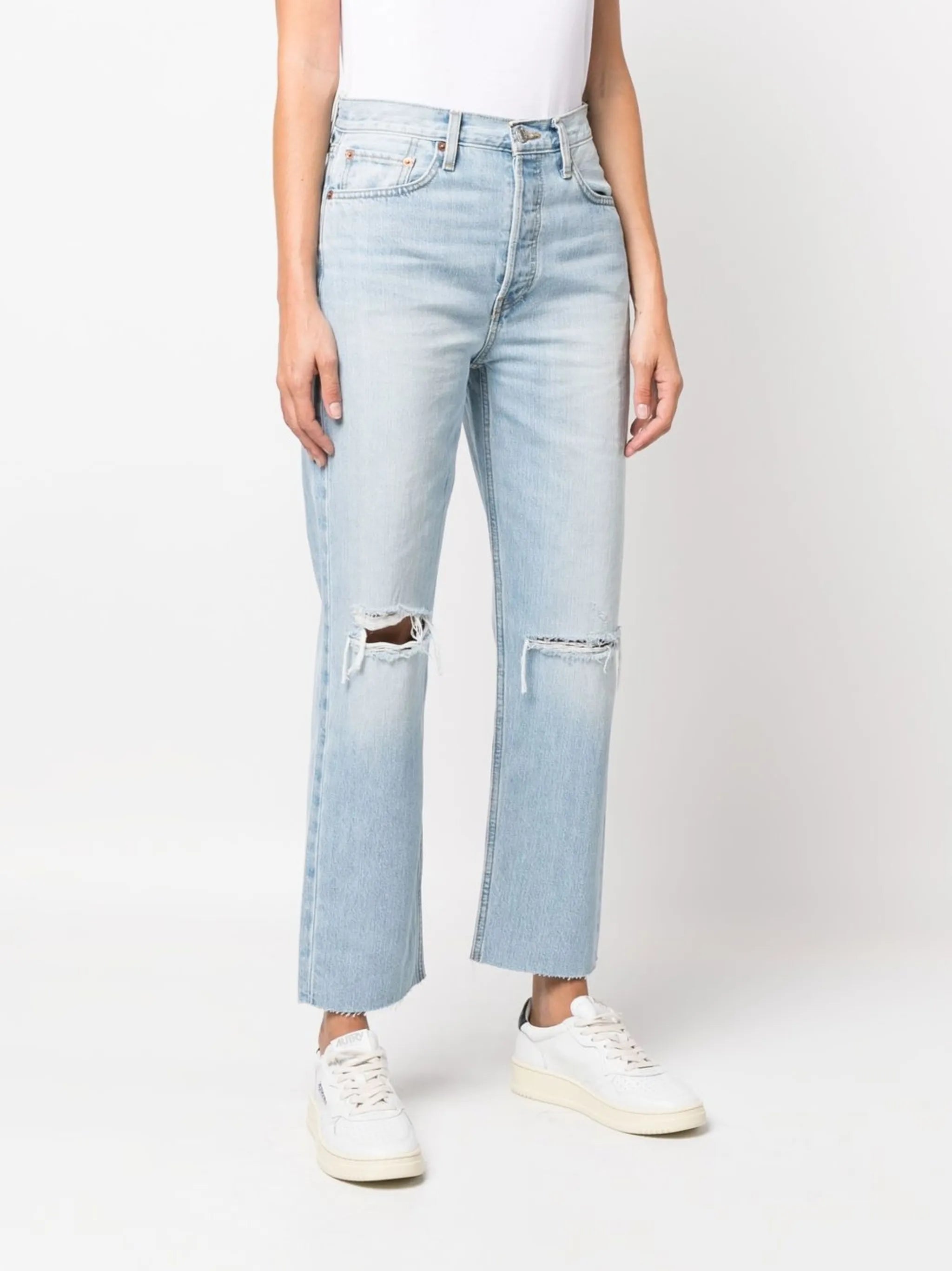 '70s ripped-knee cropped jeans