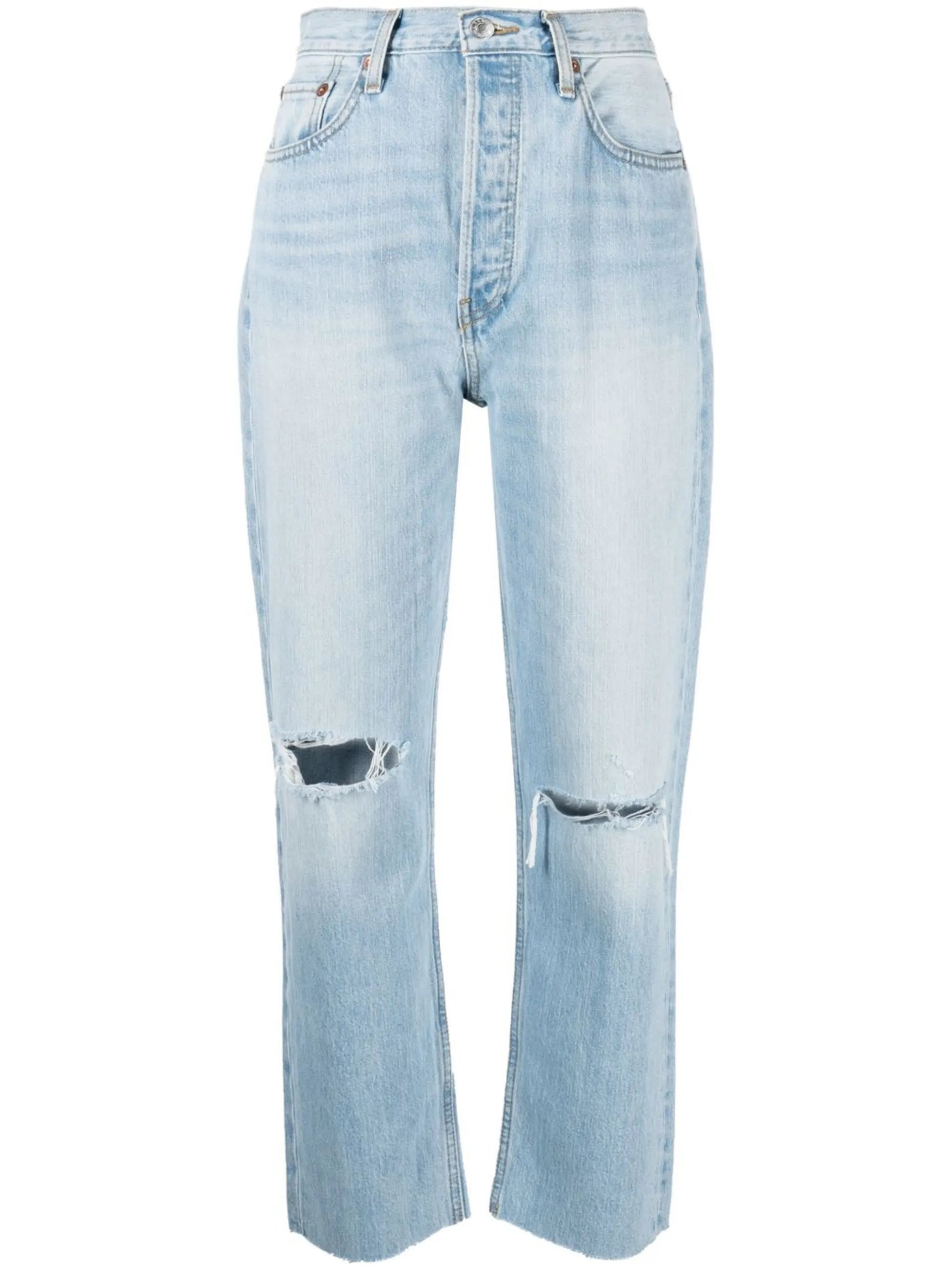 '70s ripped-knee cropped jeans