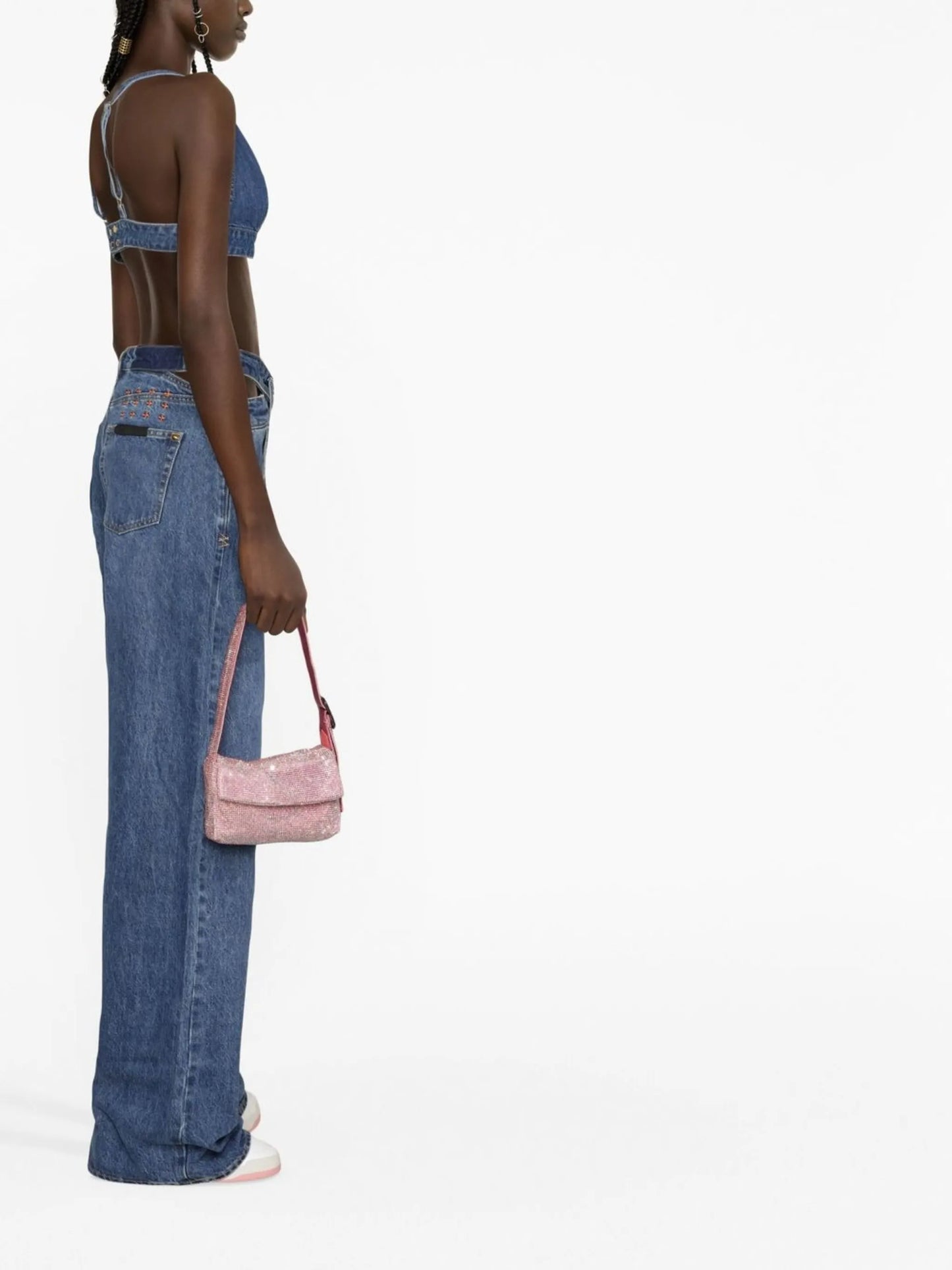 x P.E Nation Runaway denim bralette