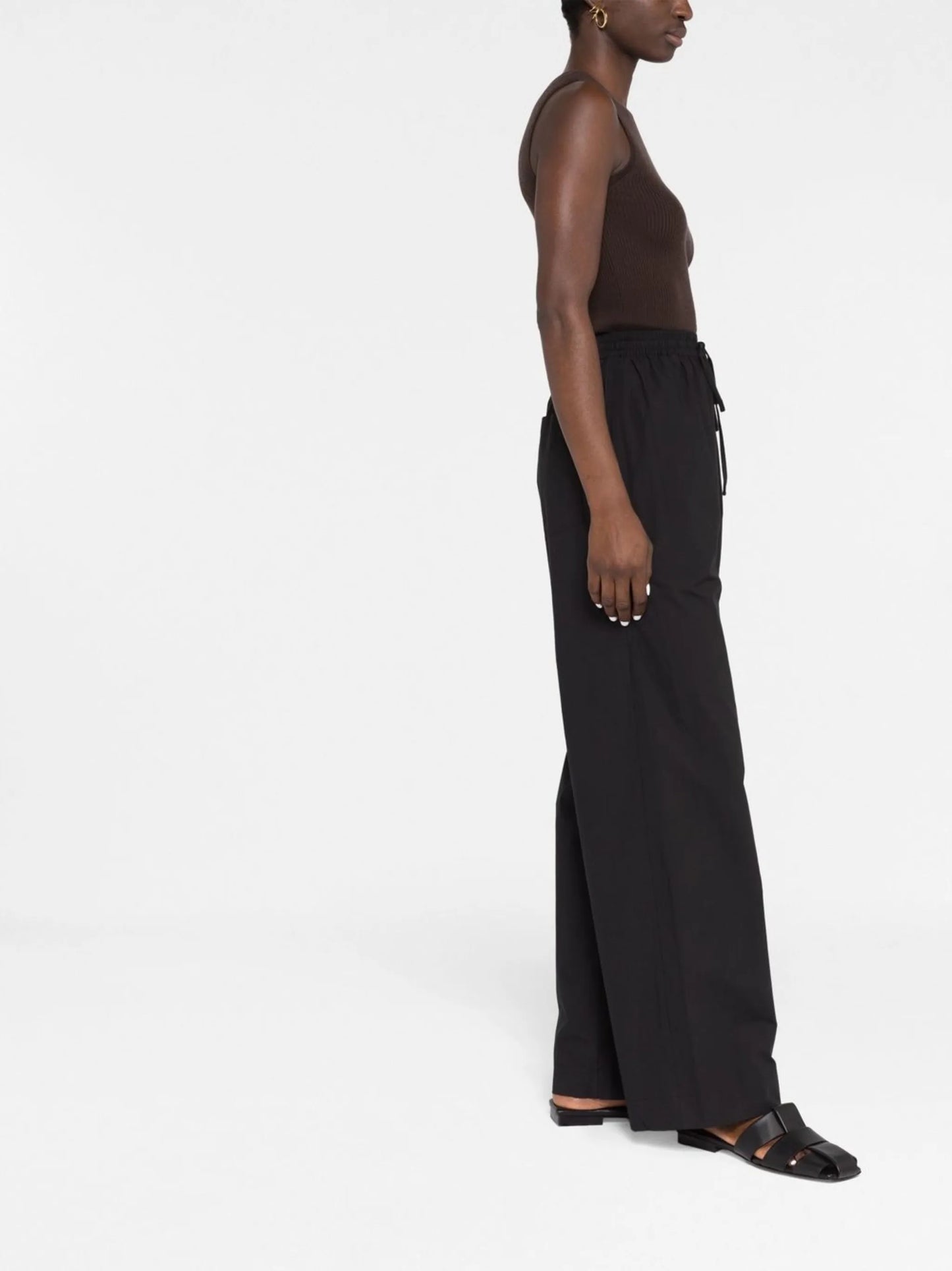 Relaxed organic cotton straight-leg trousers