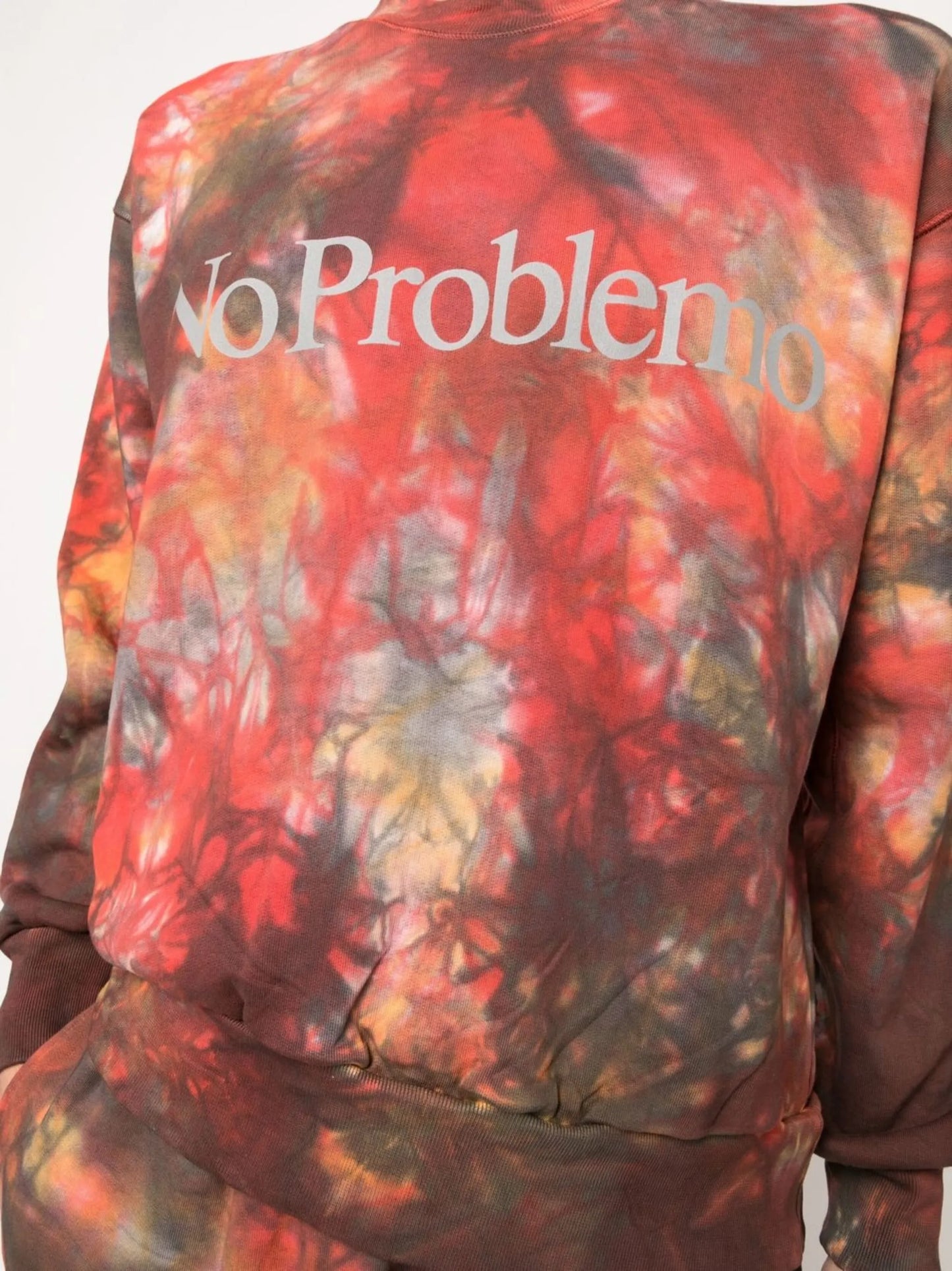tie-dye print crew neck jumper