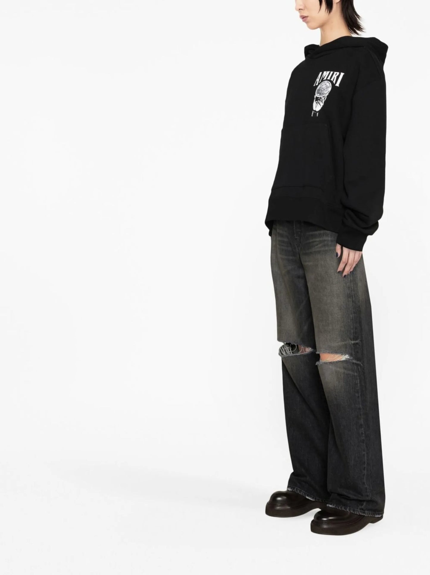 graphic logo-print hoodie