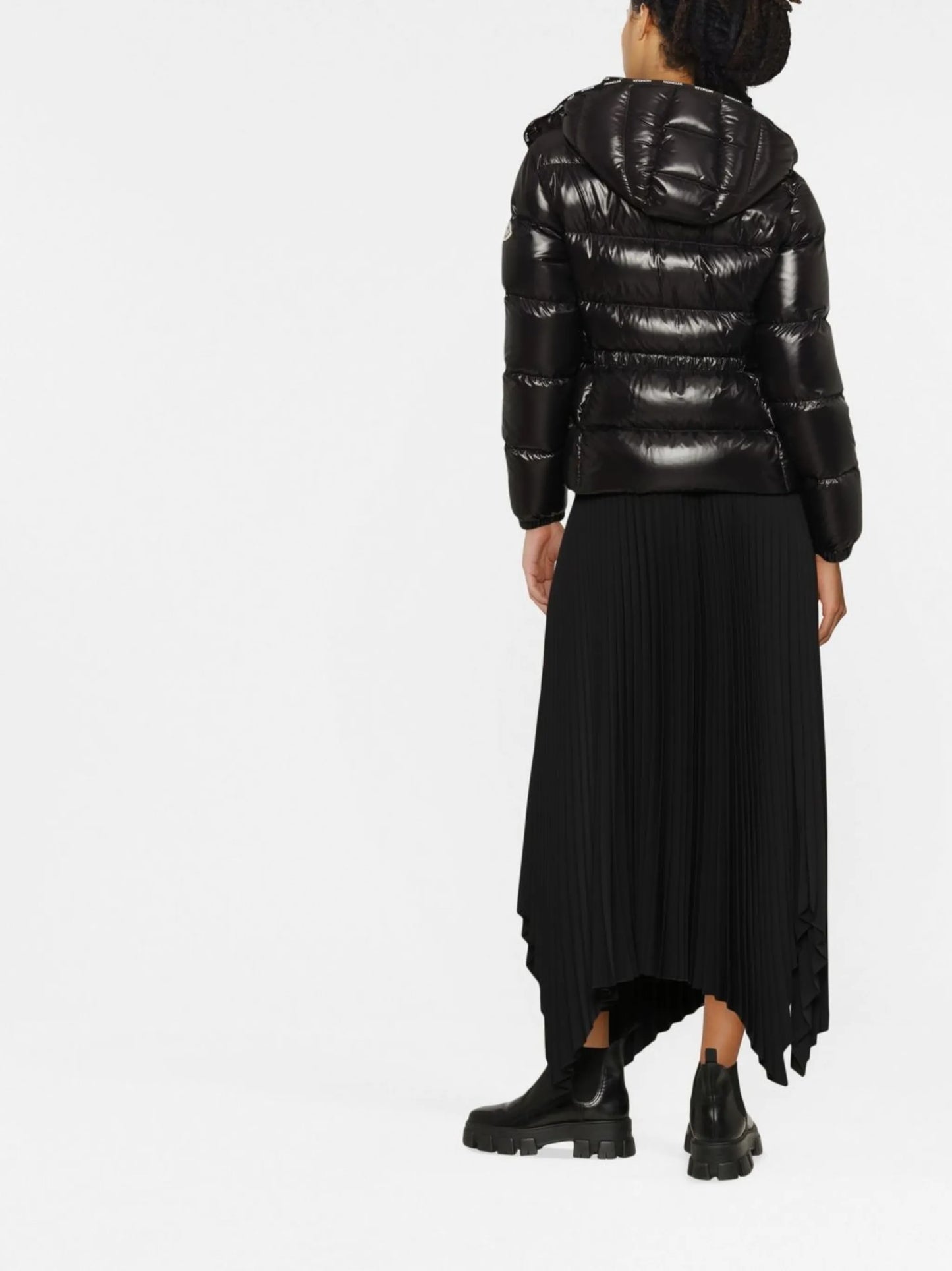 logo-edge hooded puffer jacket
