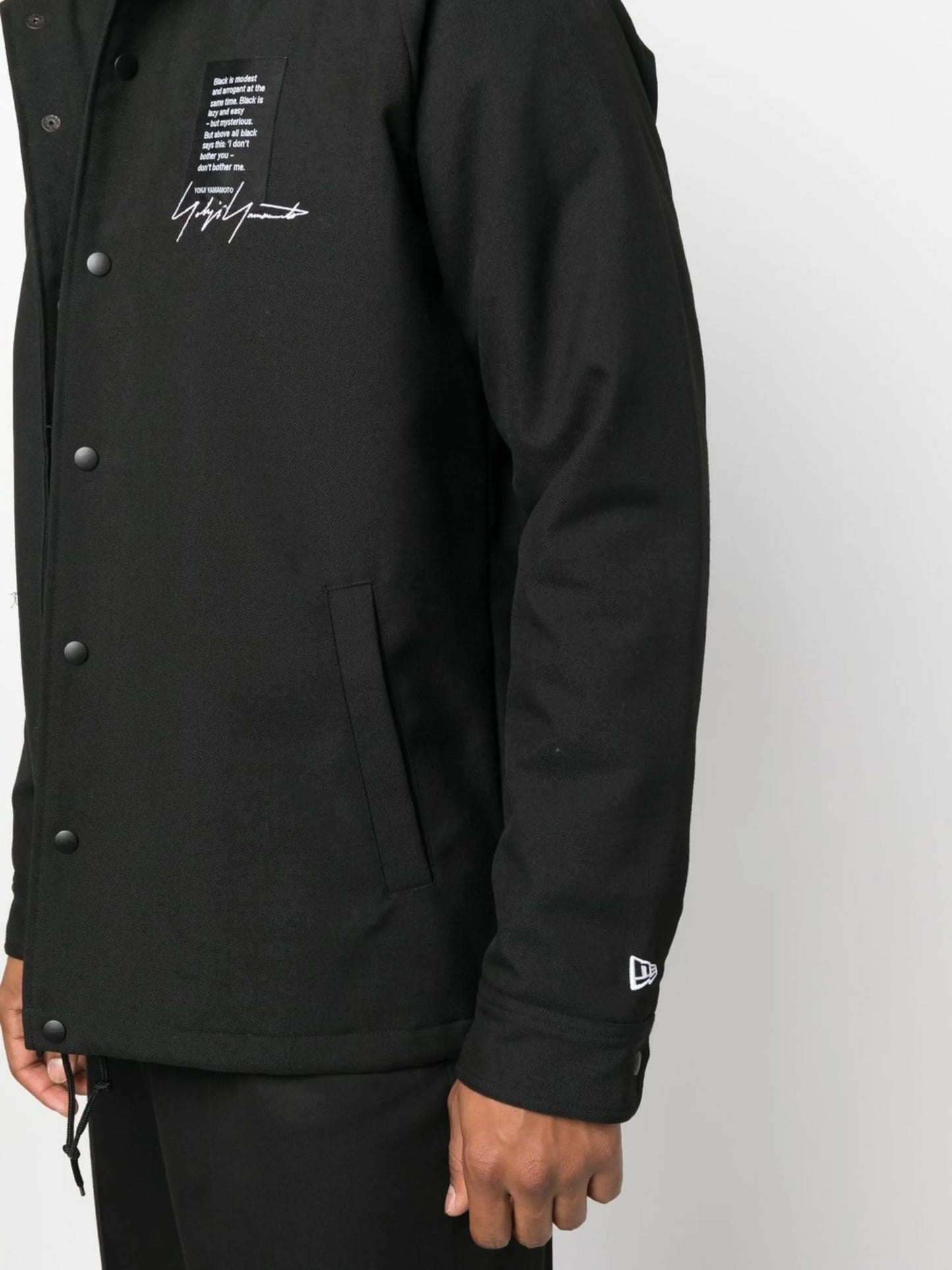 logo-print wool shirt jacket