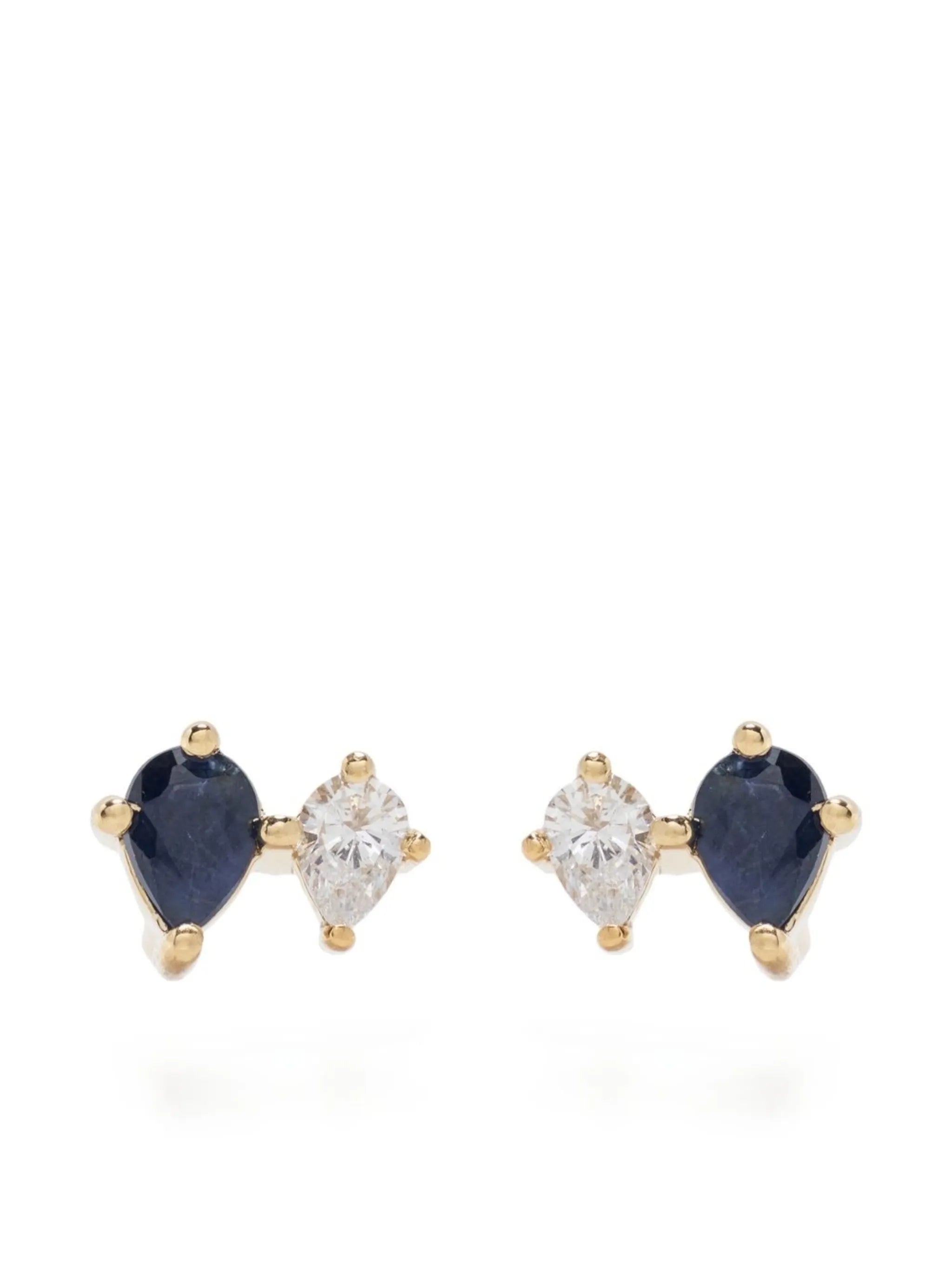 14kt yellow gold Premier Amigos sapphire and diamond earrings