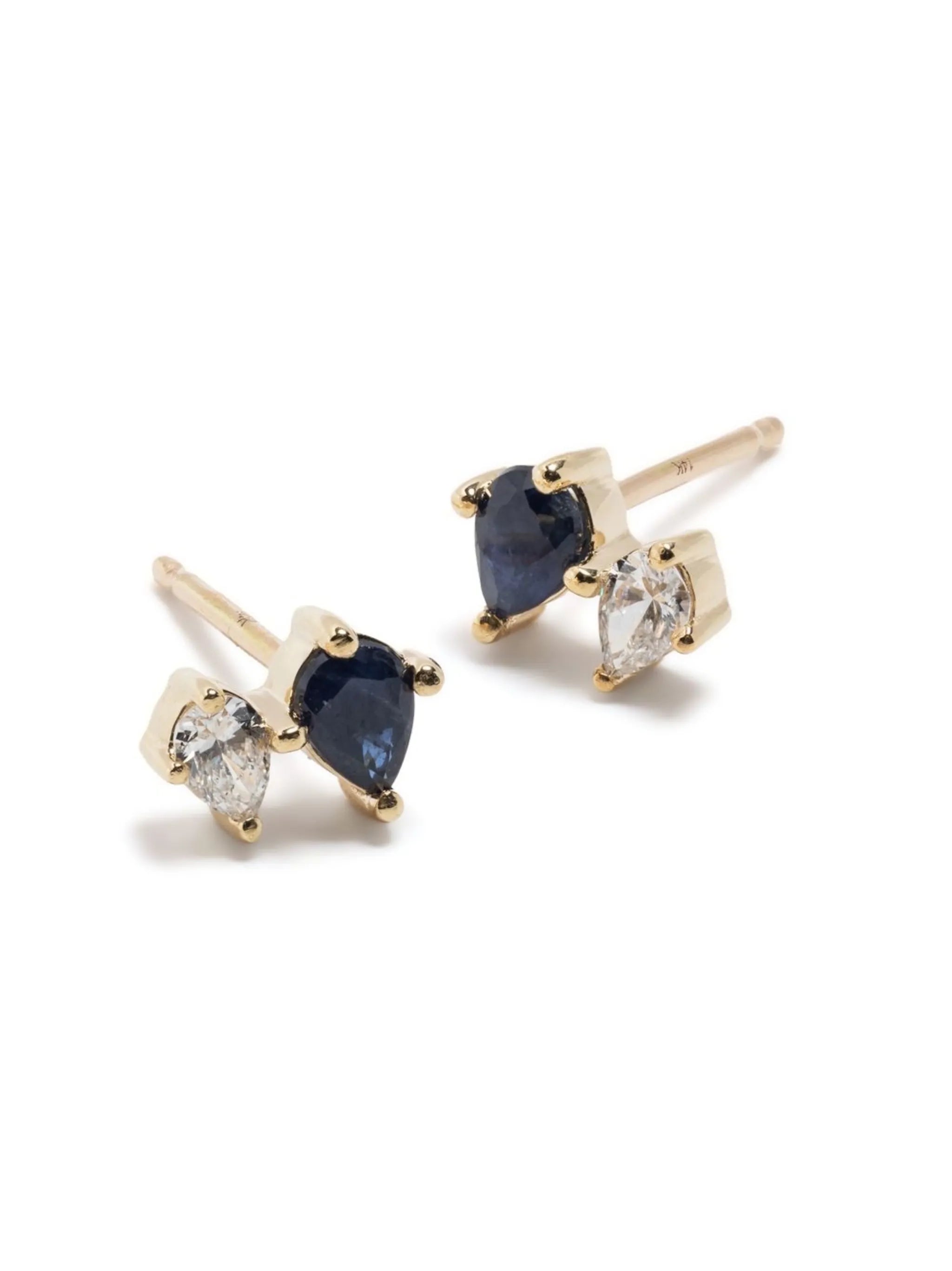 14kt yellow gold Premier Amigos sapphire and diamond earrings