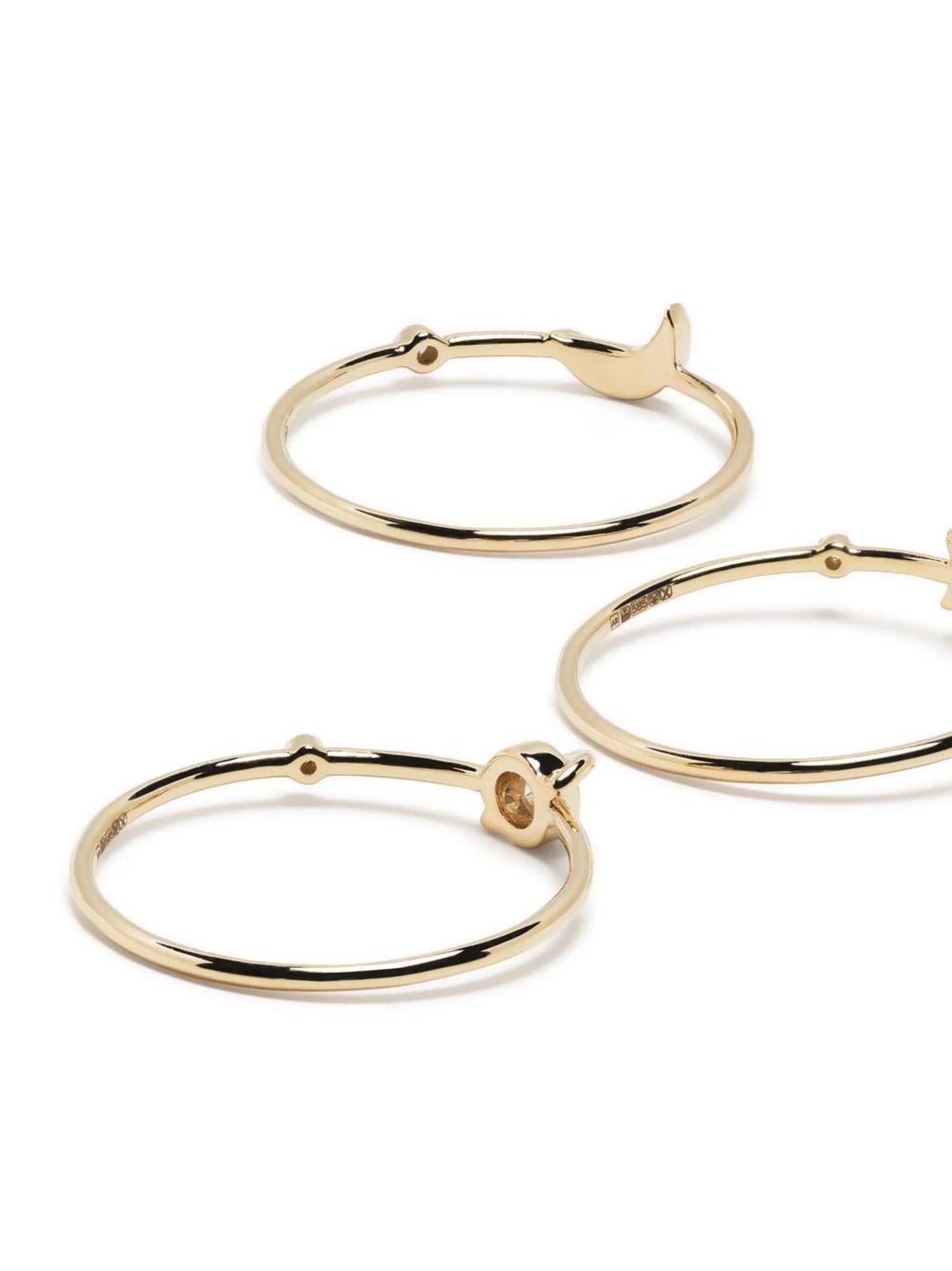 14kt yellow gold Far Out 3-Stack diamond rings